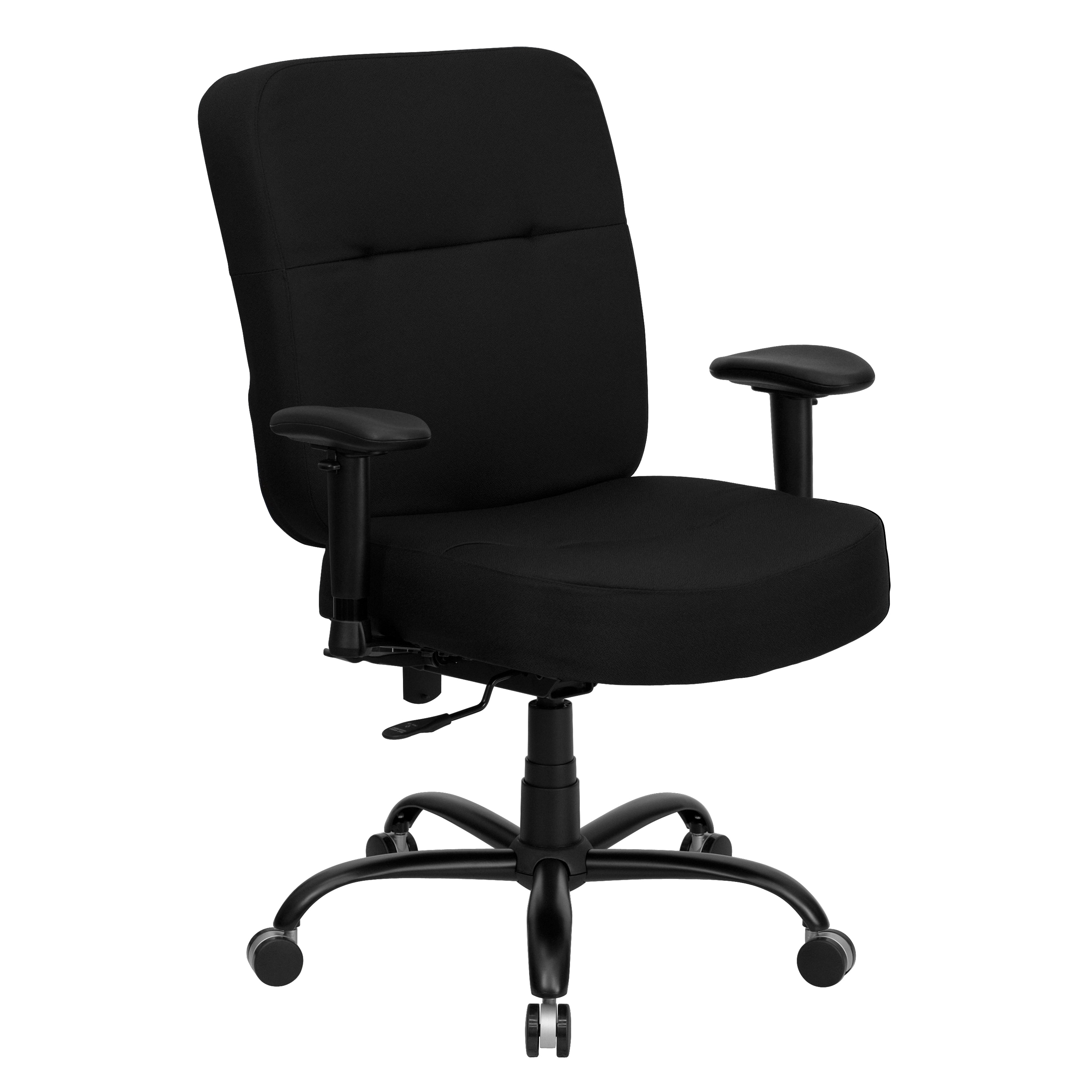 Flash Furniture 812581019124 HERCULES Black Fabric Contemporary Adjustable Height Swivel Fabric Desk Chair