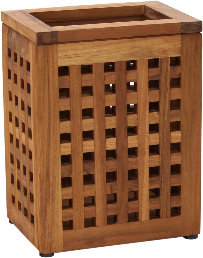 AquaTeak 328 Grate Teak Oil Wood Wastebasket