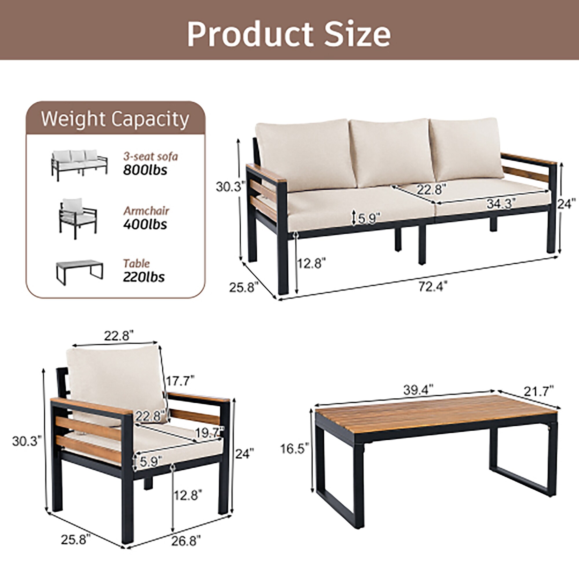 CASAINC CA-86002BC Patio-Conversation-Sets - View #7