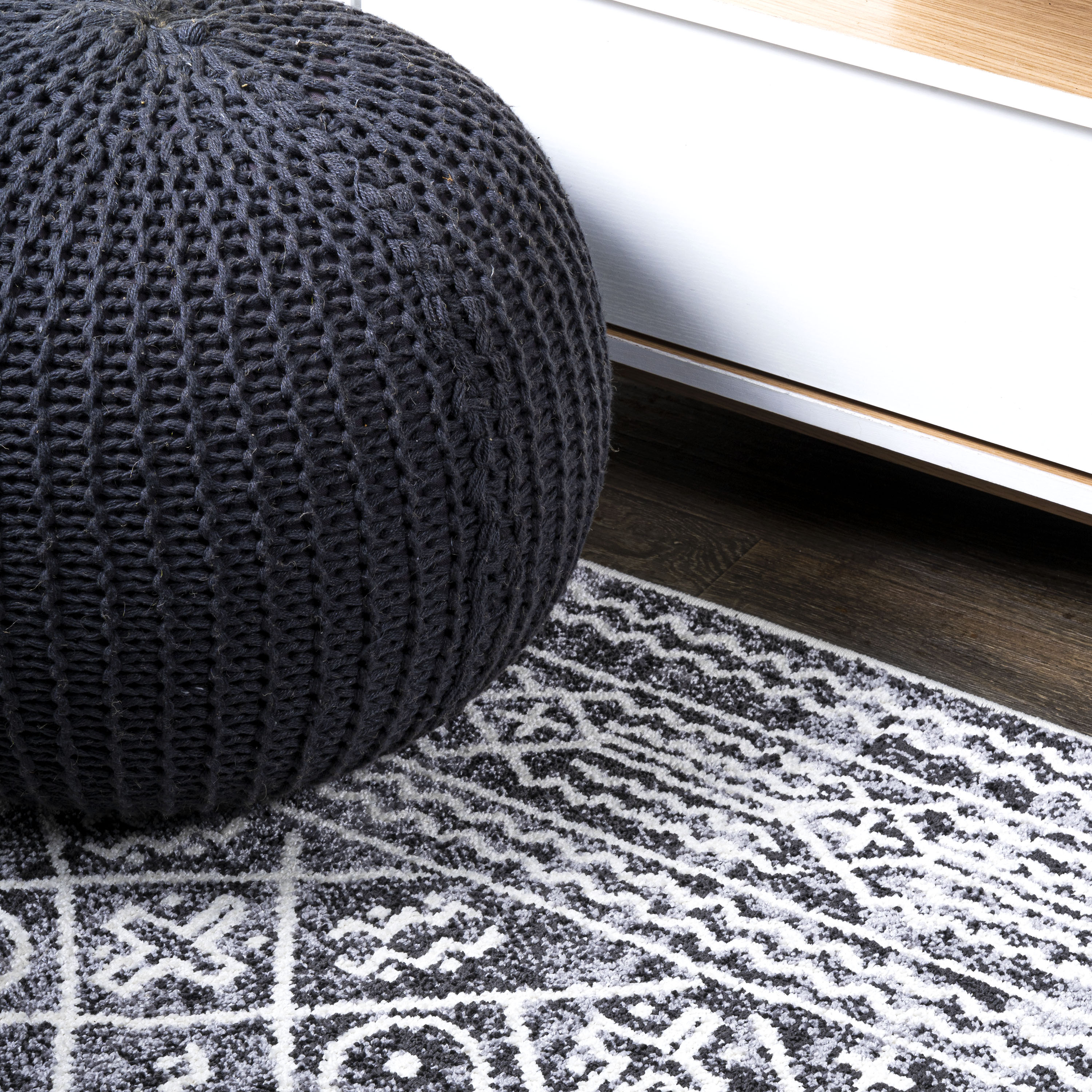 Moroccan Hype Ivory Geometric 3x5 Synthetic Area Rug