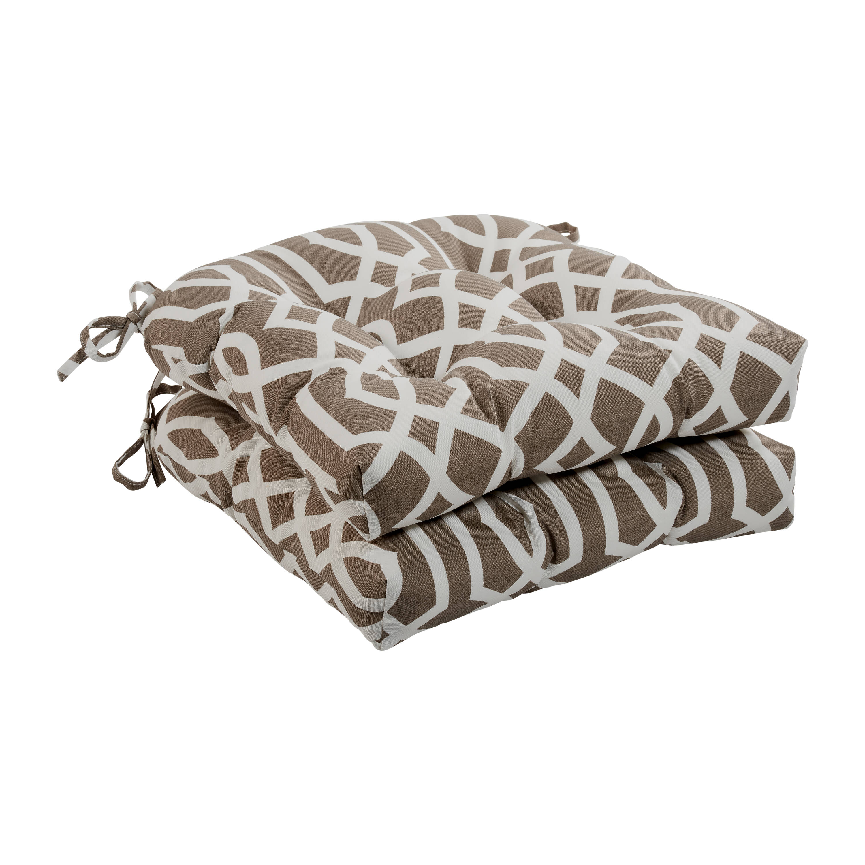 Haven Way 59-TL1SCH 19-in x 19-in 2-Piece Taupe Lattice Patio Chair Cushion