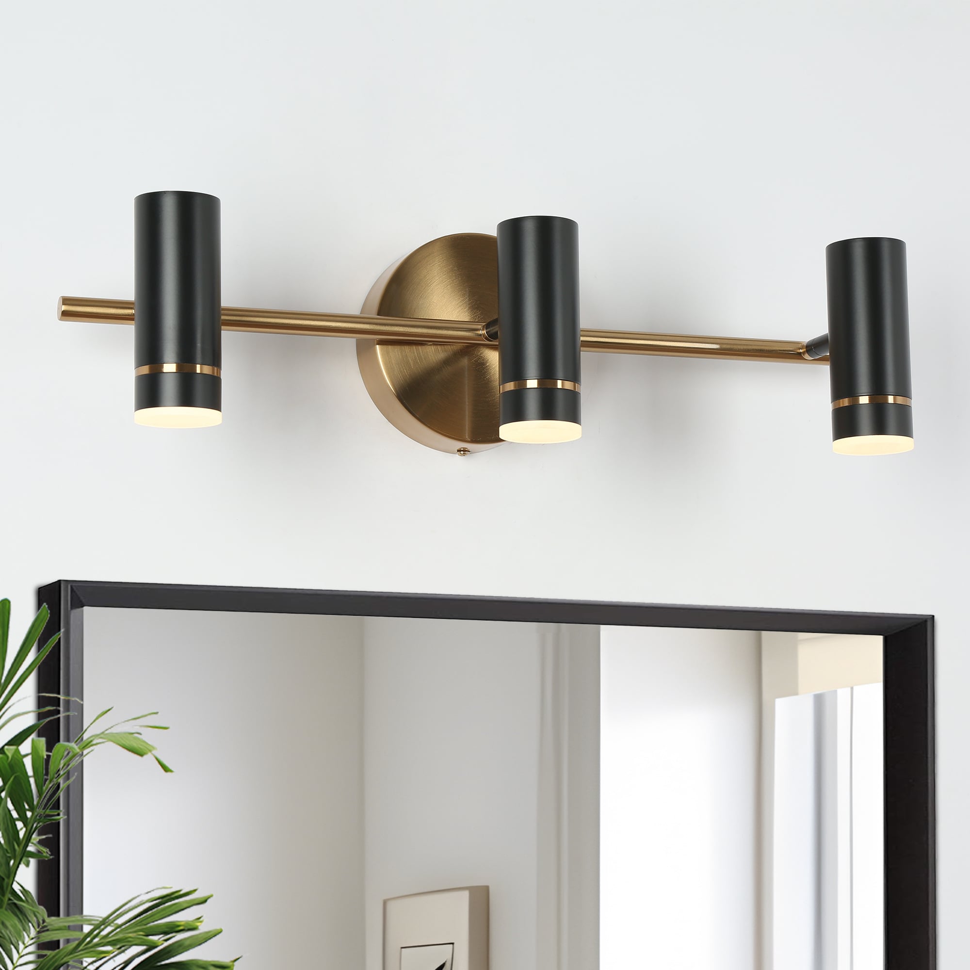 ZEVNI L3ZUMY7JW4425SO7 Daron 24-in 3 -Light Matte Black Integrated LED Modern/contemporary Vanity light bar