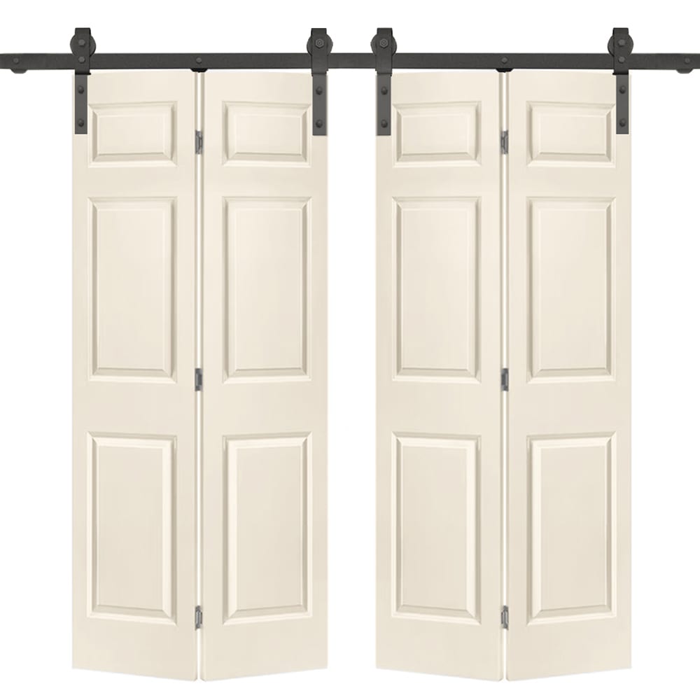 CALHOME 48 in. x 84 in. Hollow Core Natural Solid Wood Finished Interior Double Sliding Closet Doors, Natural Wood