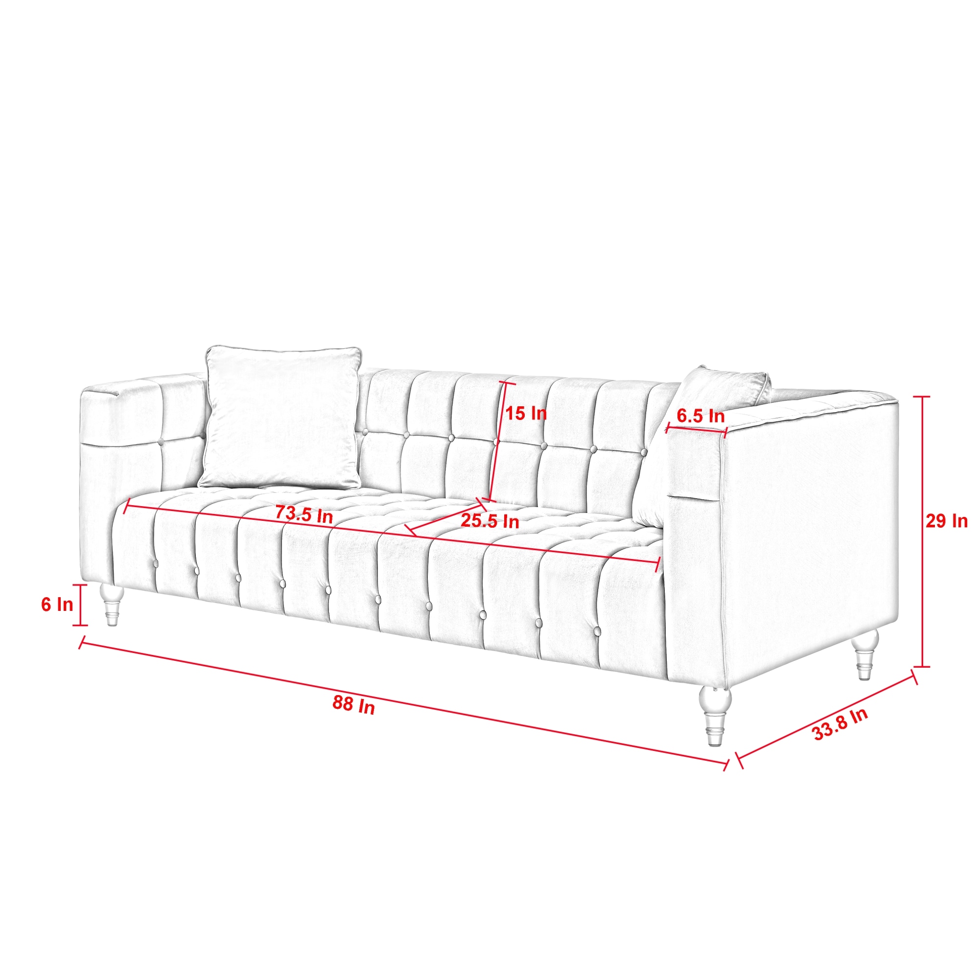 Inspired Home Jeremy 33.8-in Modern Hunter Green Velvet 4-seater Sofa ...