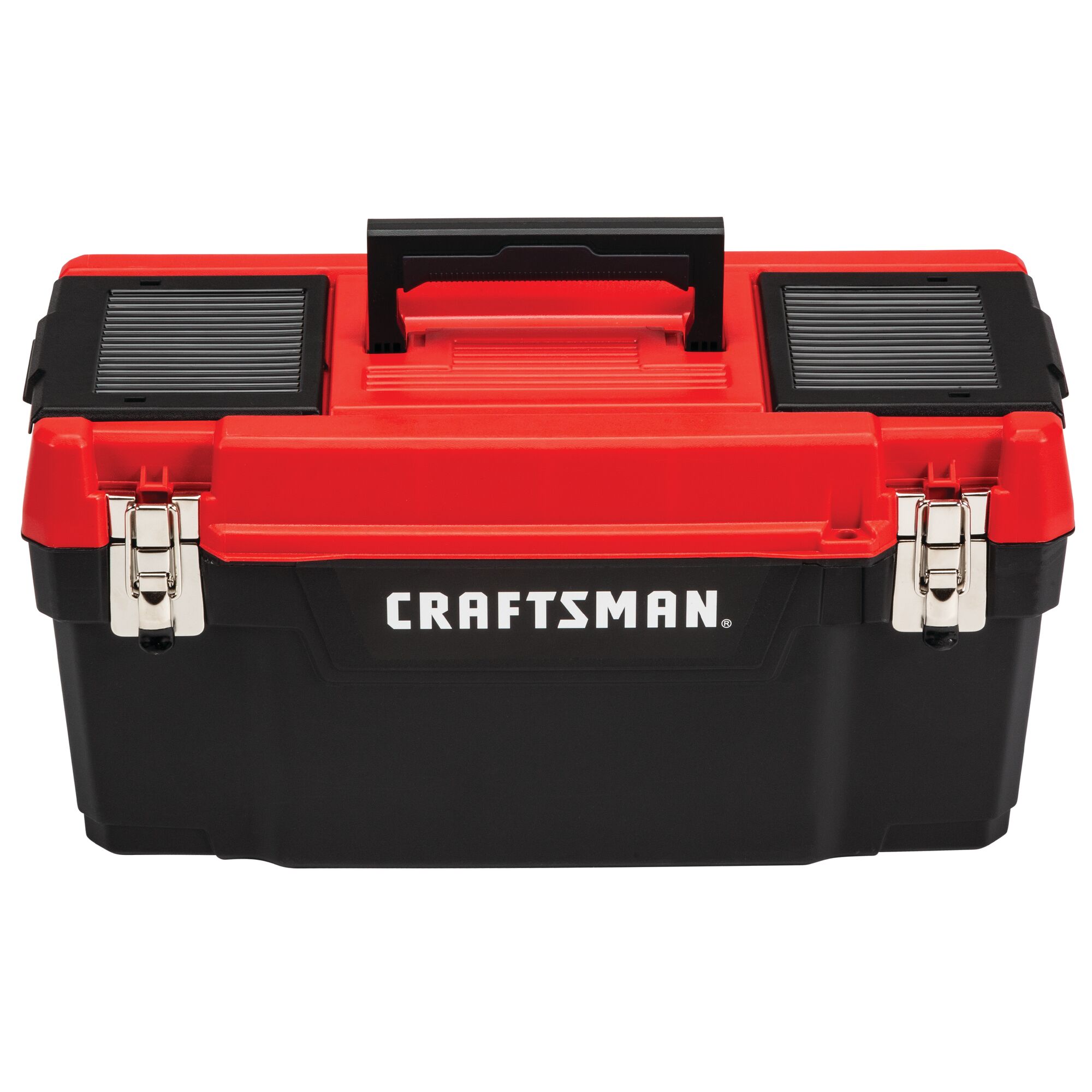 14-inch Tool Box Plastic Tool Box with Tray and Organizers Includes  Removable 3 Small Parts Boxes