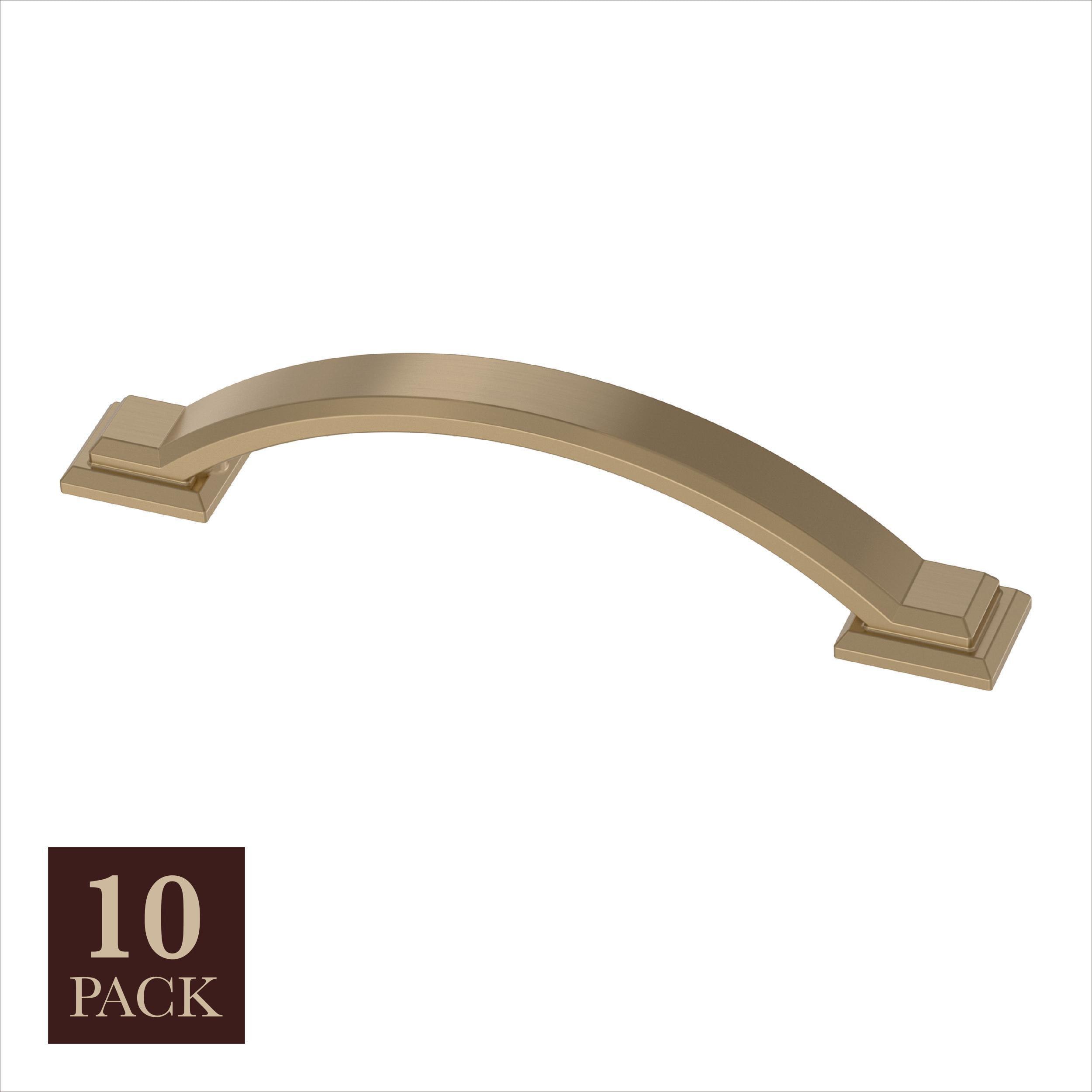 allen + roth P43804W-CZ-K1 Eugene 3-3/4-in , 96mm Center to Center Champagne Bronze Arch Handle 10 -Pack