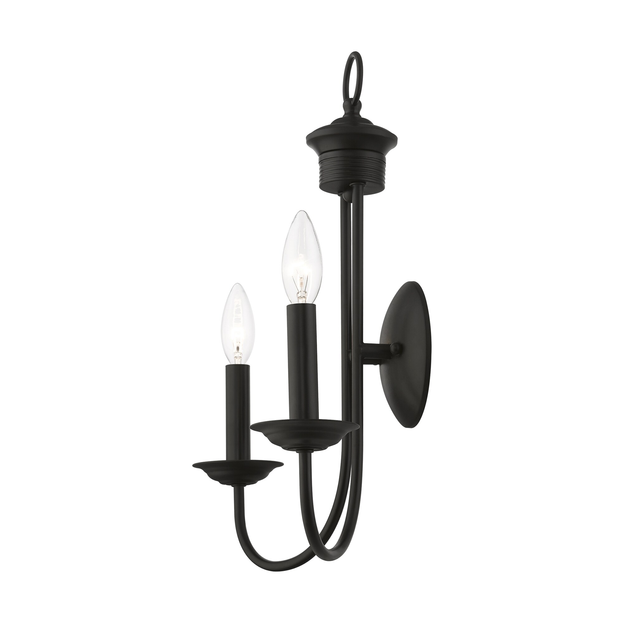Estate Classic Black Steel 2-Light Wall Sconce