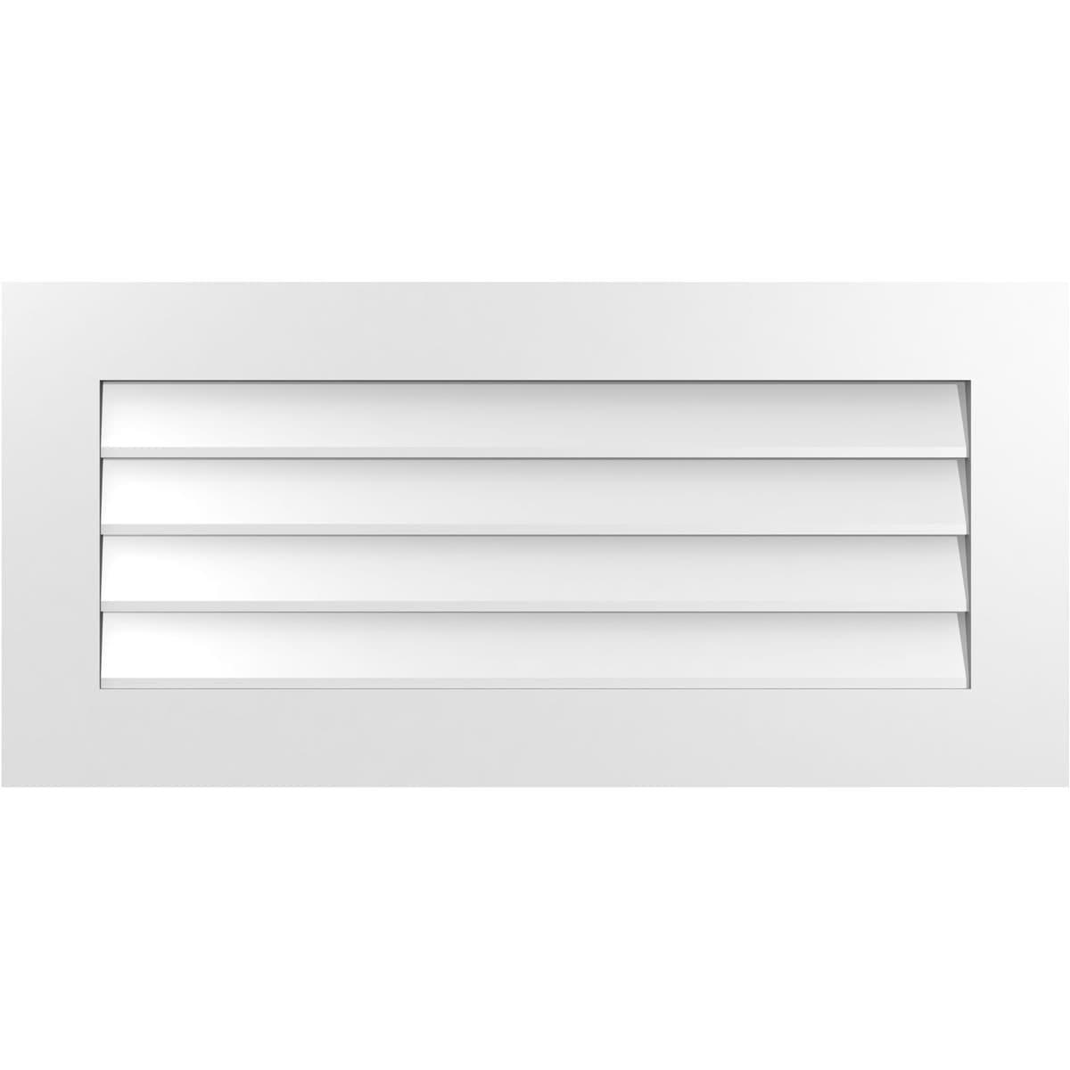 Ekena Millwork GVPVE38X1801SN 38-Inches x 18-Inches Off-white Rectangle PVC Gable Louver Vent