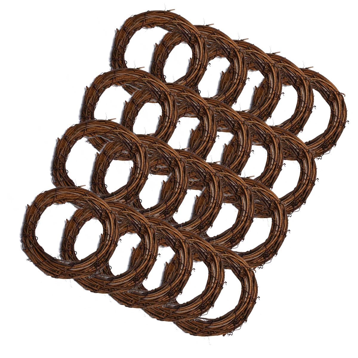 AKSCYZM Natural Grapevine Wreaths Set 20 Pieces 3 Inch Vine Branch Rattan Wreaths for DIY Christmas Craft Front Door Wall Hanging Wedding Party #LAK0818K1408