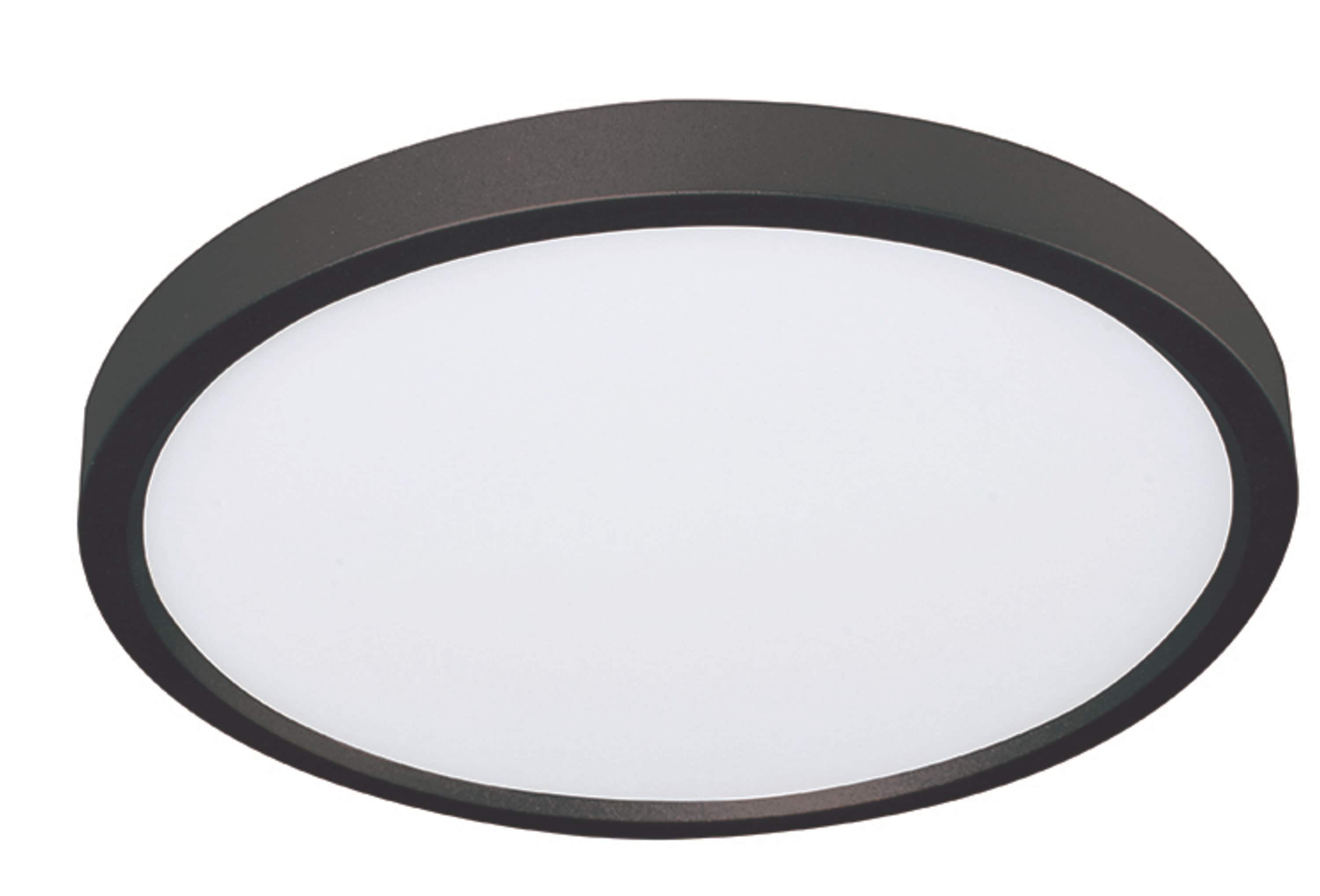 AFX EGRF06LAJD1BK Edge Round 1 -Light 5.31-in Polished Black Integrated LED Flush Mount Light