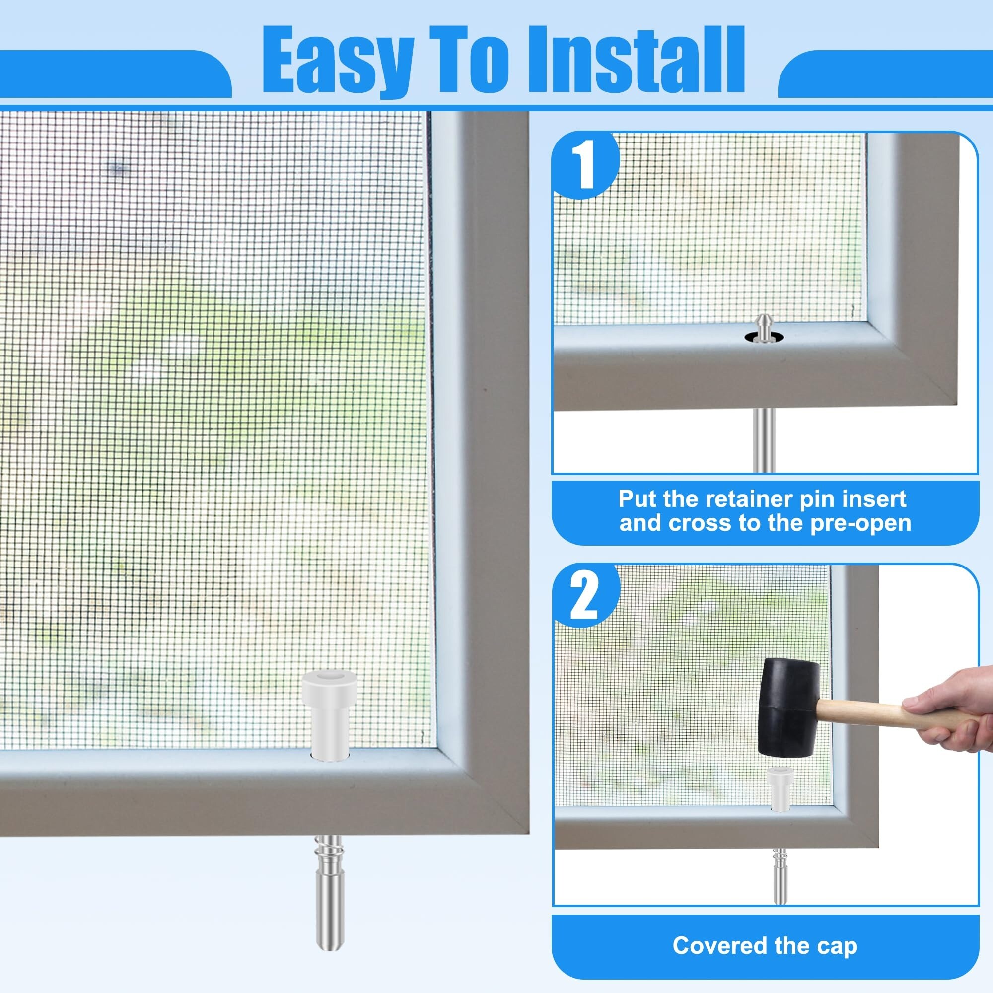Numhew NHBEN539460 Window-Screen-Grid-Retainer-Pins - View #4
