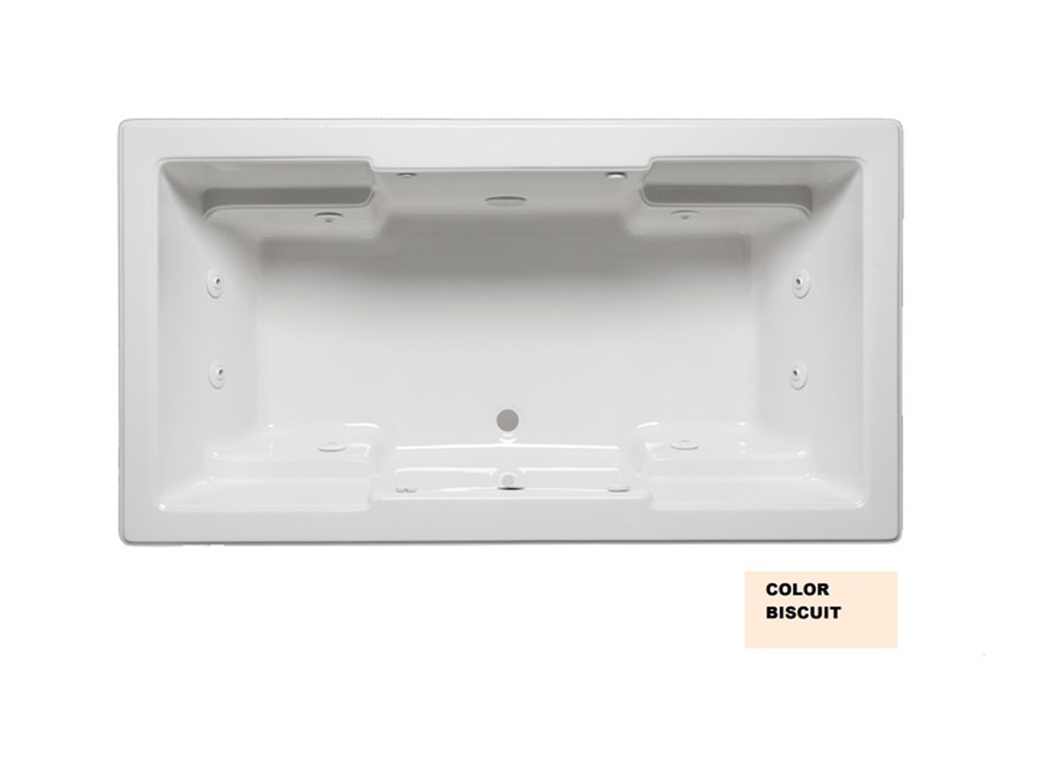 Laurel Mountain 3666RW528 Reading ll 36-in x 66-in Biscuit Acrylic Drop-In Whirlpool Tub (Front Center Drain)