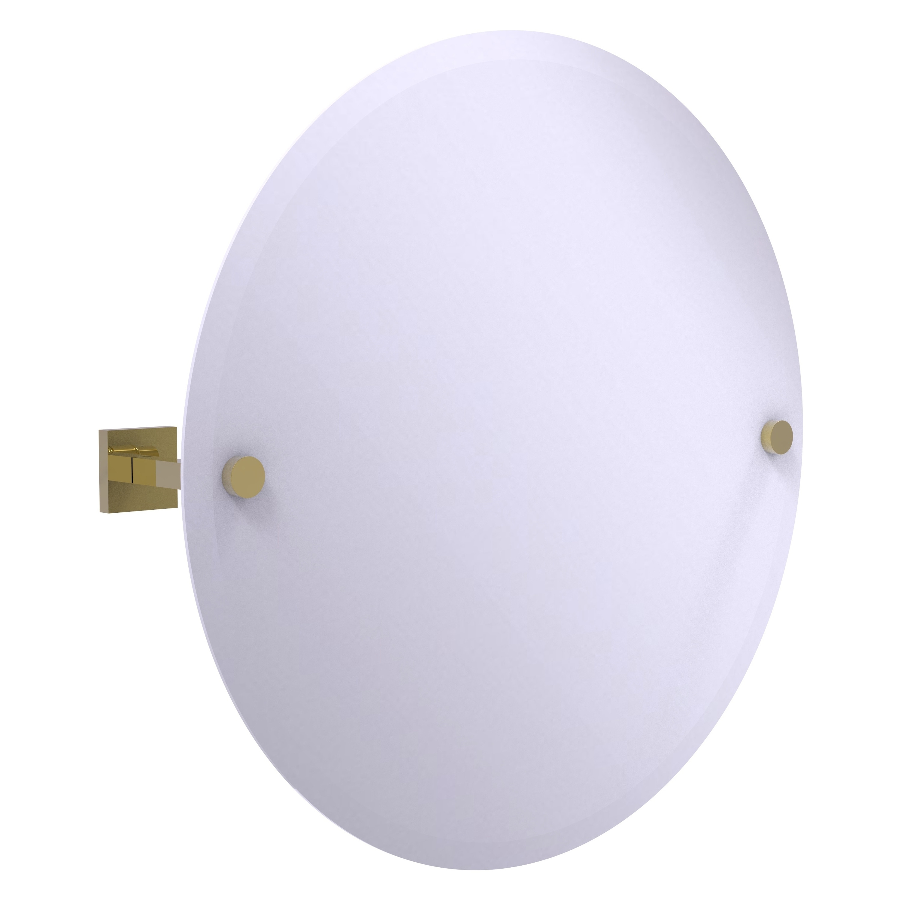 Allied Brass MT-90-UNL Montero 3.7-Inches x 22-Inches Beveled Frameless Round Tilting Bathroom Vanity Mirror ( Unlacquered Brass )