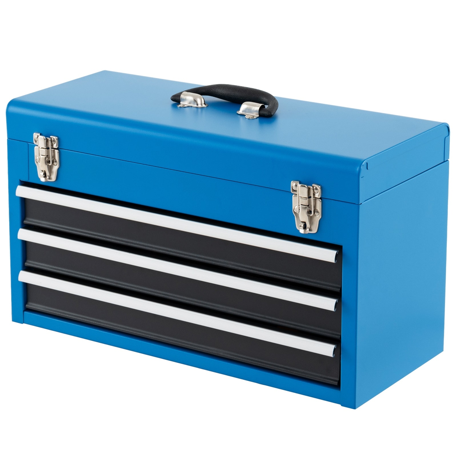 Slickblue Portable Tool Chest Organizer (20.5 in x 12 in x 8.5 in) 3 Drawer Steel Tool Box with Latches and Carry Handle for Garage and Workshop - Available in Multi Colors