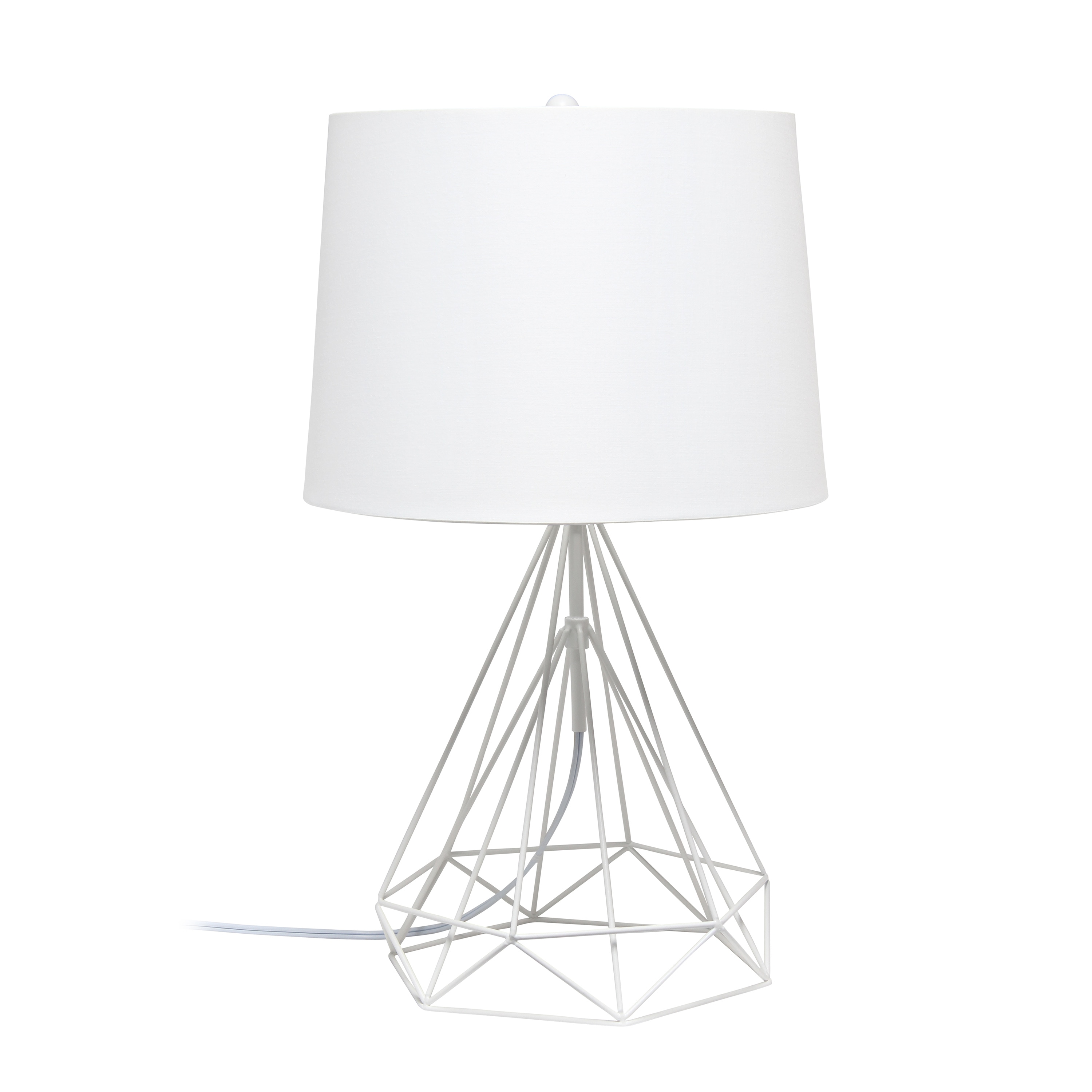 Lalia Home LHT-5024-WH Studio Loft 23.5-in White Matte Rotary socket Table Lamp with Fabric Shade