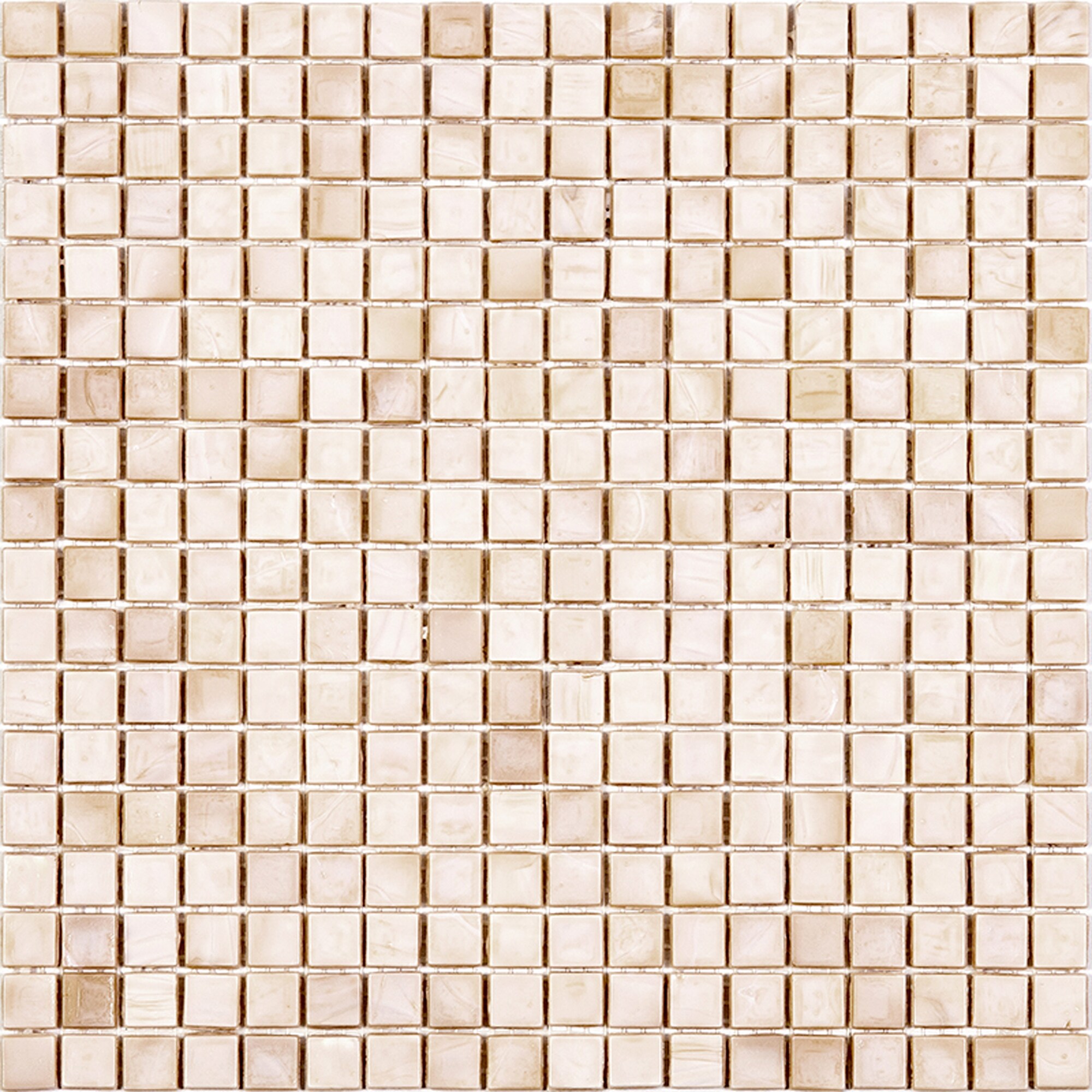 Skosh 11.6" x 11.6" Glossy Iridescent Beige Glass Mosaic Tile