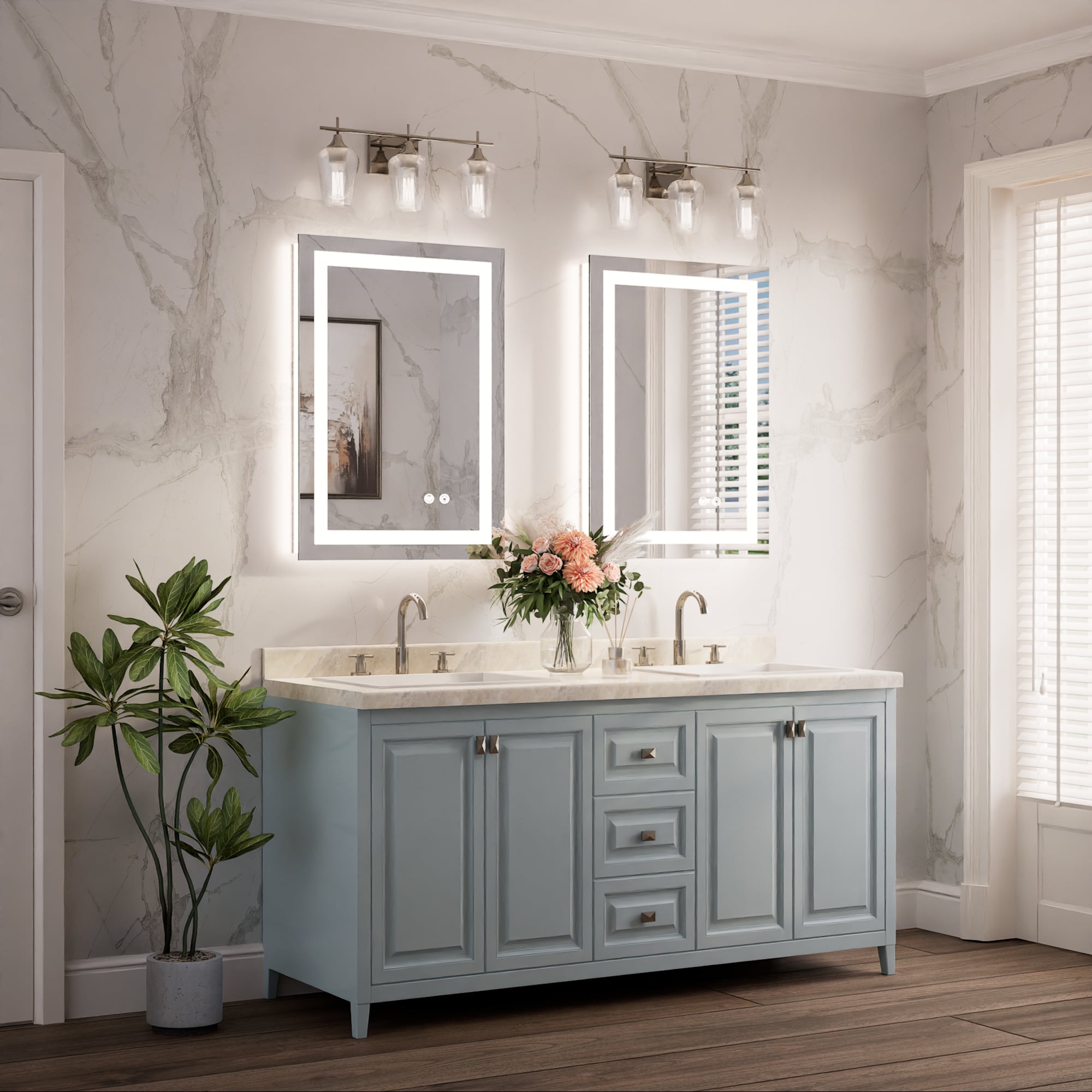 Keonjinn LW-ZBGFXFJ-5171F Framed-Bath-Mirrors - View #2
