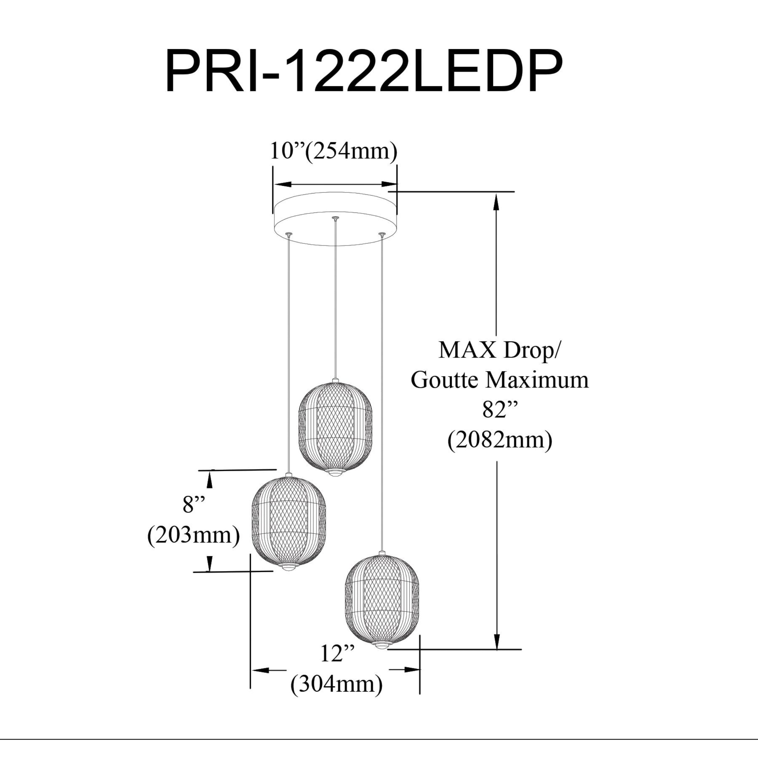 Dainolite PRI-1222LEDP-MB Pendant-Lights - View #4