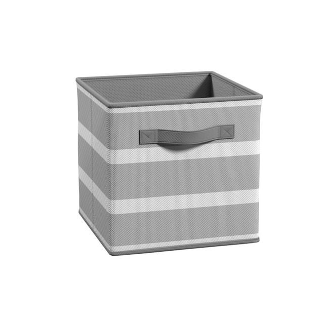 Gray Stripe Fabric Collapsible Bin, Closetmaid Storage Cube Bins