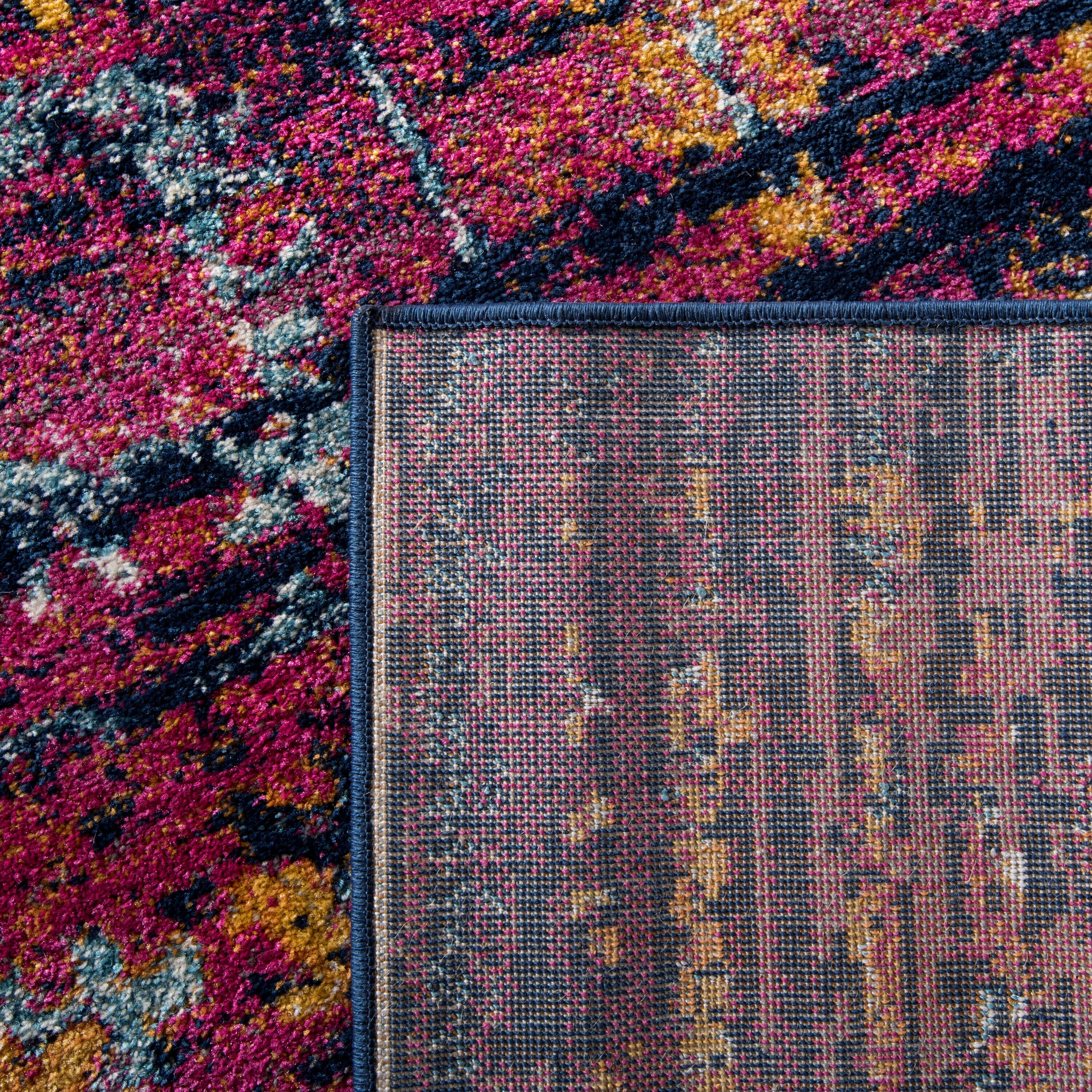 Safavieh 2.2-ft x 7-ft Synthetic Blue/Fuchsia Indoor Runner Rug in the ...