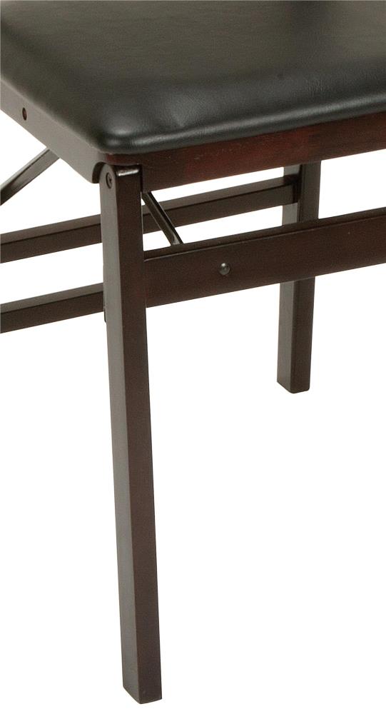 Cosco 2 Pack Espresso Wood With Vinyl Seat And Ladder Back Standard