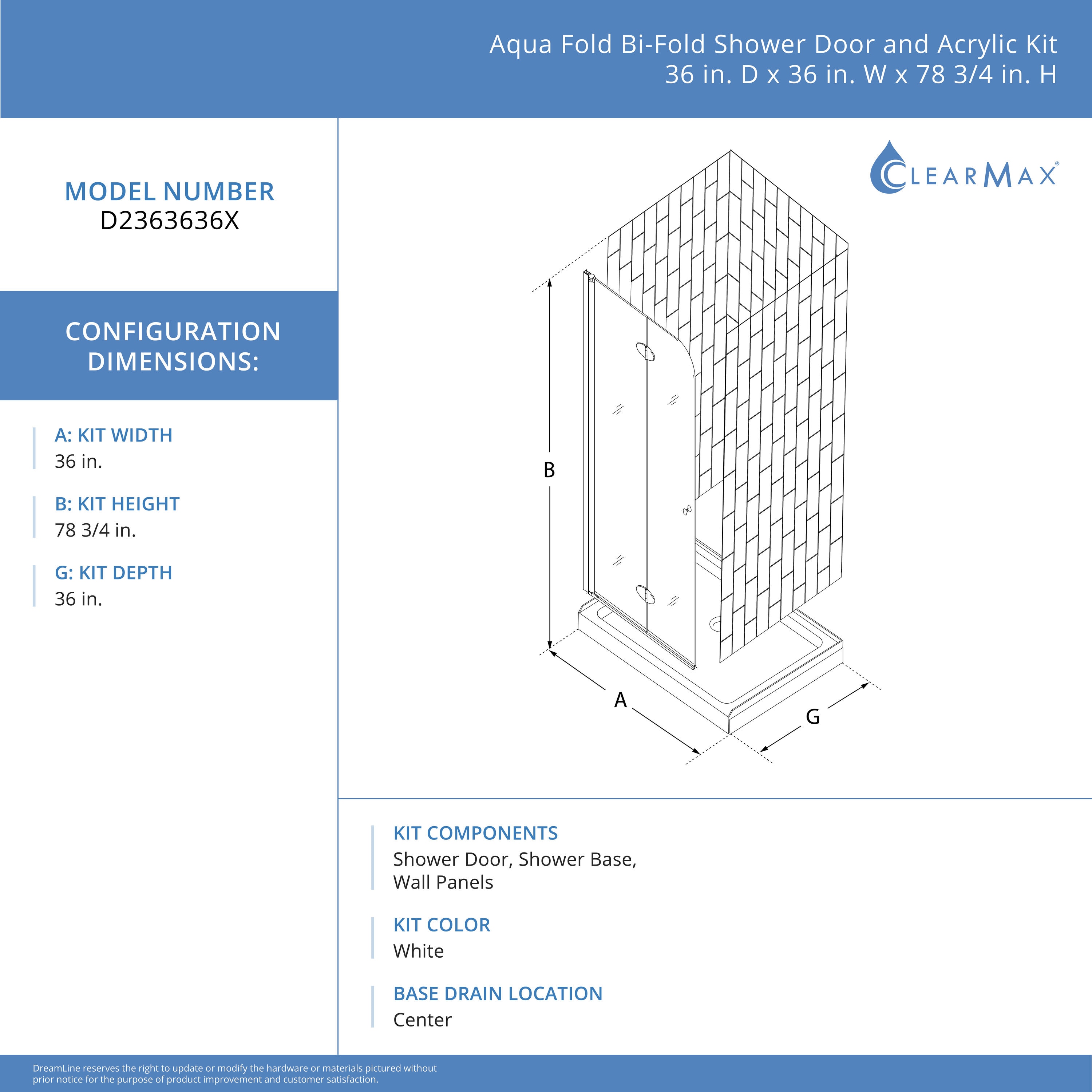 DreamLine D2363636XXC0001 Alcove-Shower-Kit - View #14