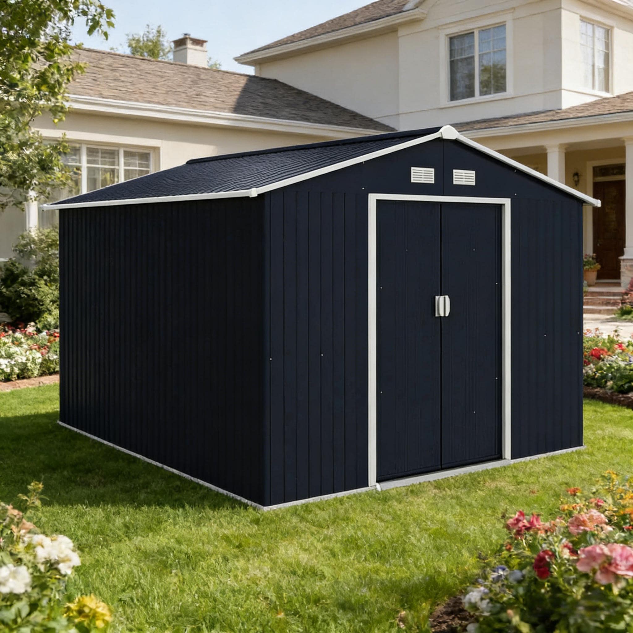 Huluwat - Spacious Metal Tool Storage Shed Outdoor