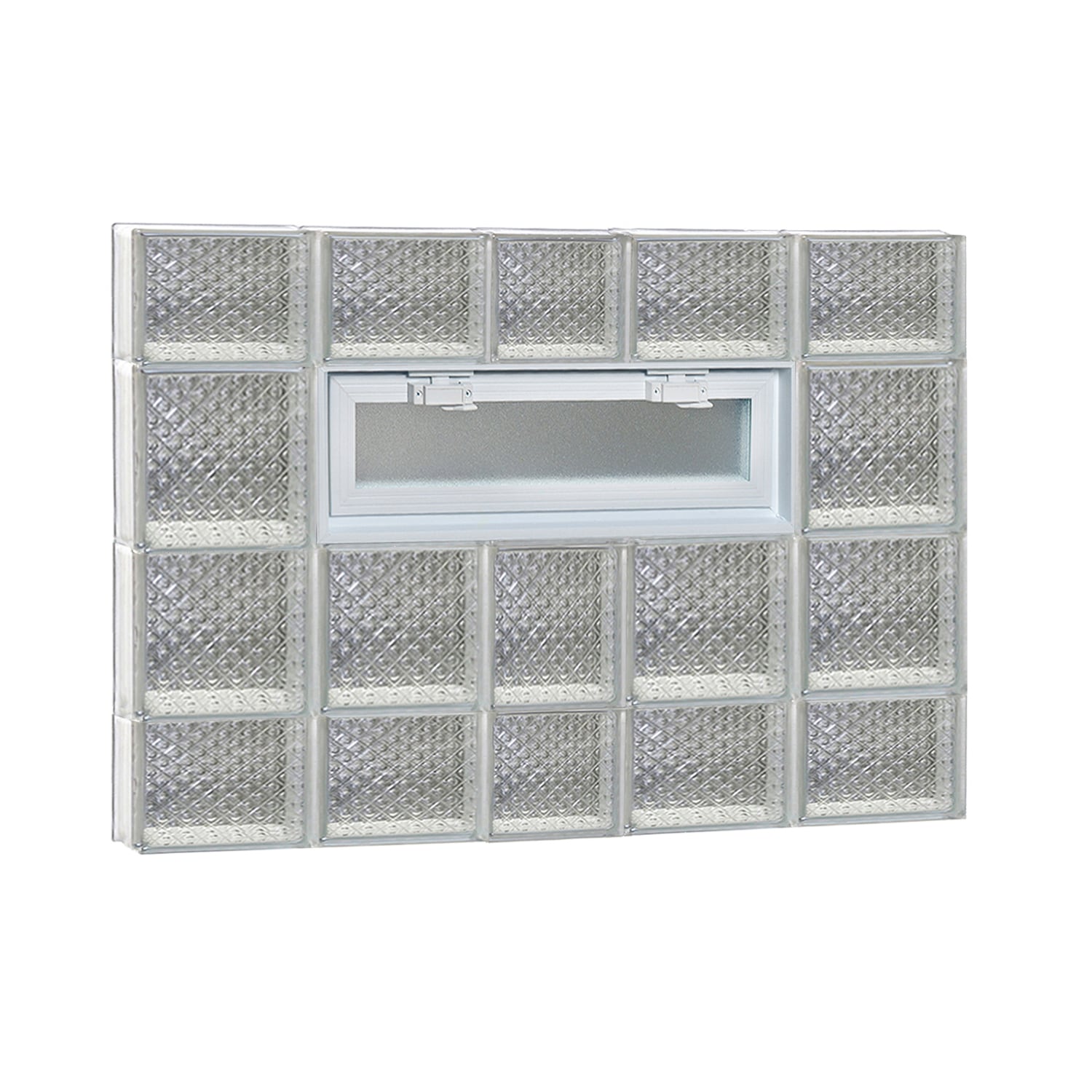 REDI2SET V3828DP Diamond Glass 36-3/4-in x 27-in Frameless Replacement Vented Glass Block Window
