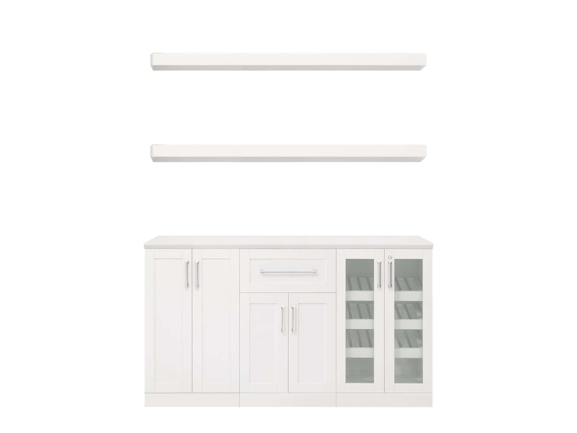 NewAge Products 61322 Home Bar 63-in x 80-in White Rectangle Bar cabinet