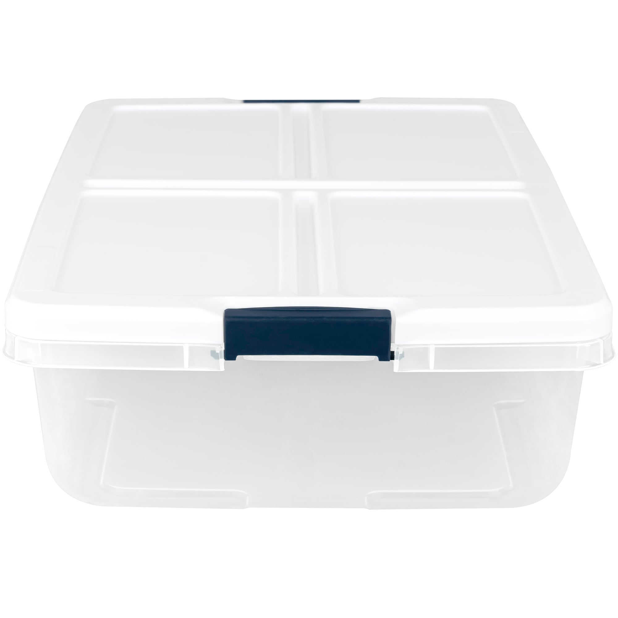 Hefty Medium 8.5-Gallons (34-Quart) Clear Base with White Lid Tote