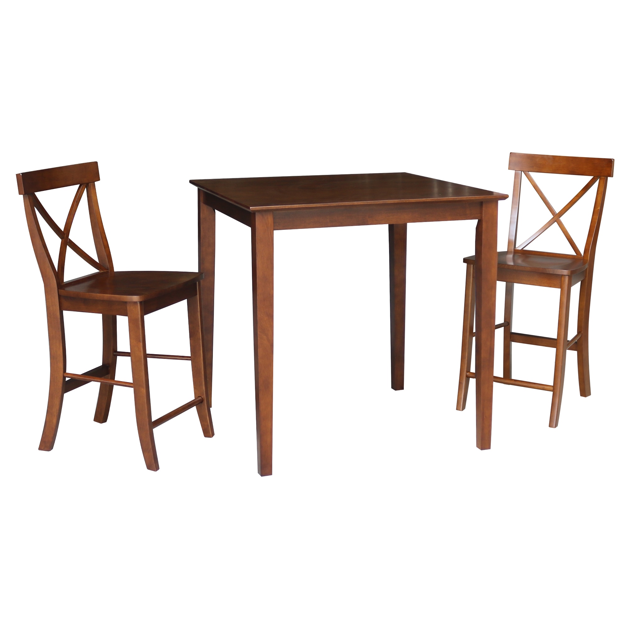 International Concepts K581-3636-S6132-2 Espresso Traditional Dining Room Set with Square Table ( Seats 2 )
