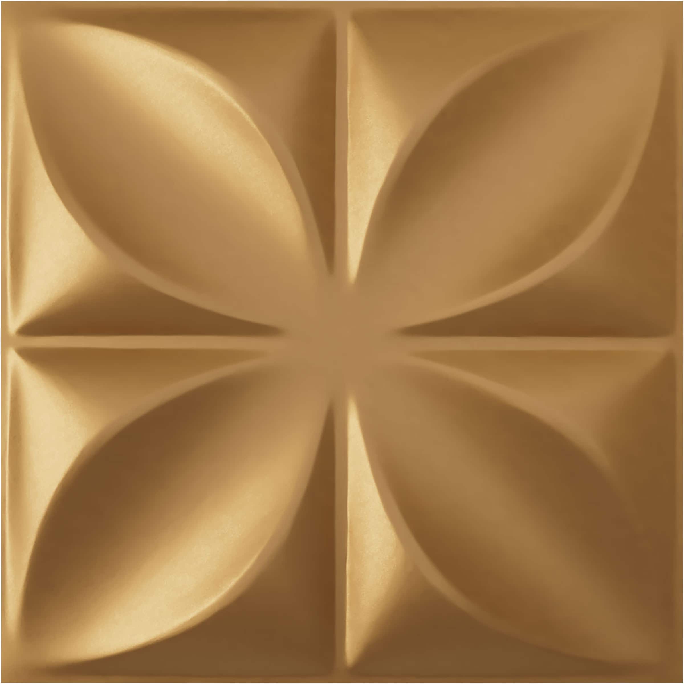 Ekena Millwork WP20X20ALBGL 19-5/8-in x 19-5/8-in Embossed Paintable/Stainable Gold PVC Geometric Wall Panel ( 2.67-sq ft )