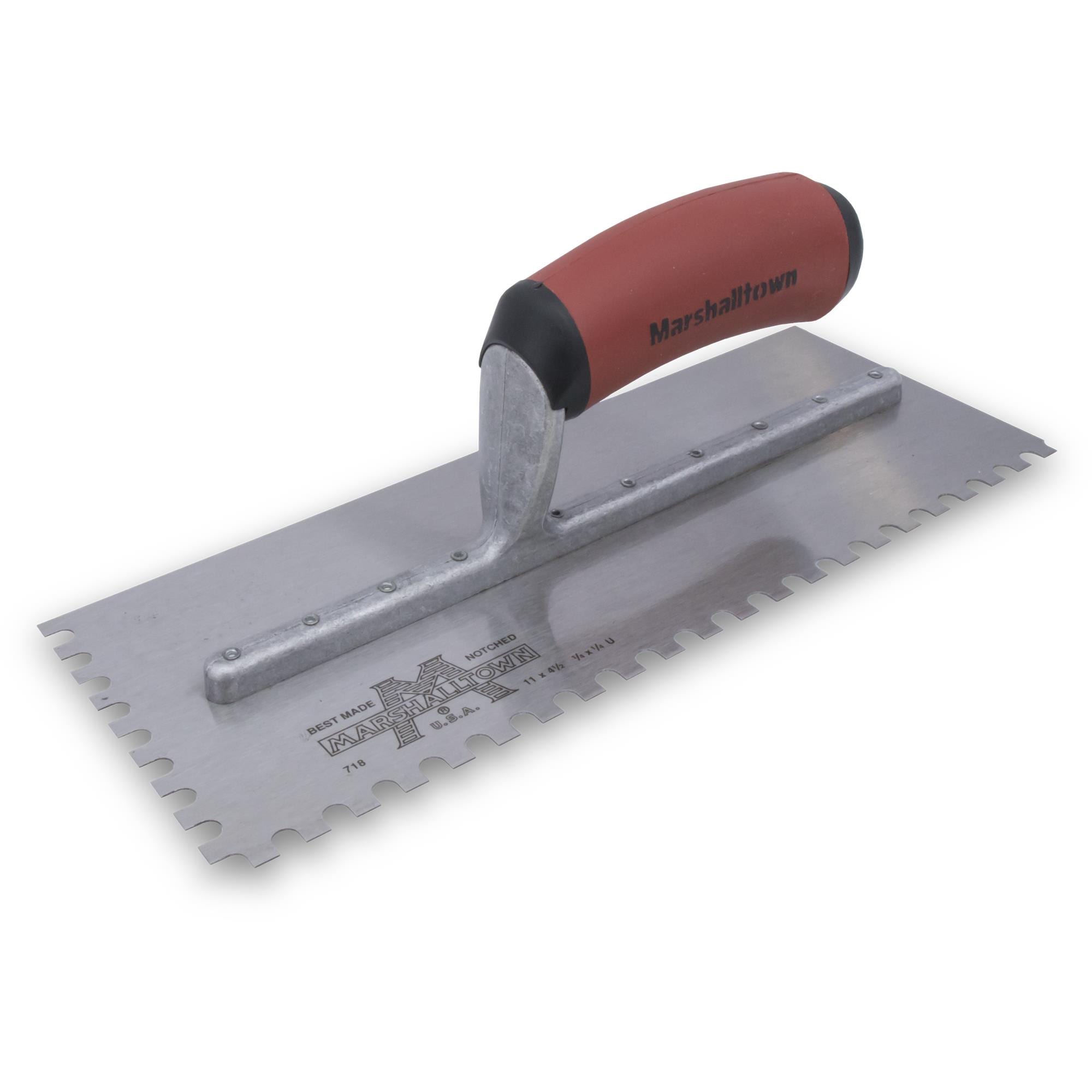 Marshalltown 717SDL 1/2-in x 1/4-in x 1/4-in Ground Steel U-notch Ceramic Floor Trowel
