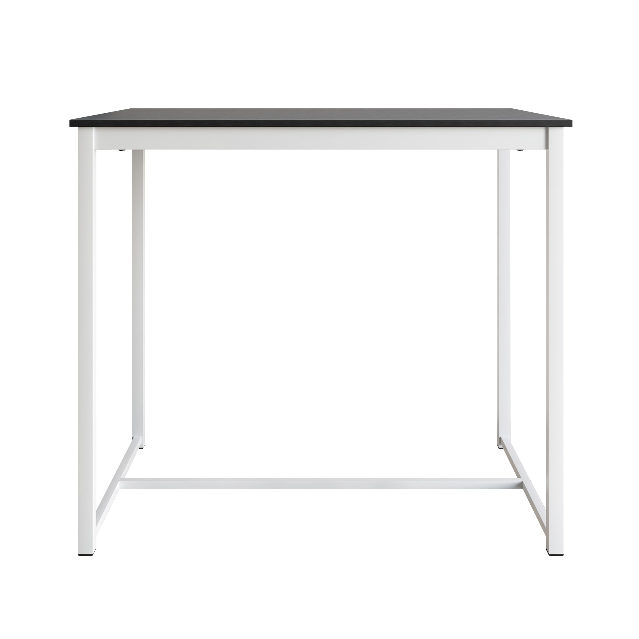 Compact White and Black Metal 5-Piece Dining Set