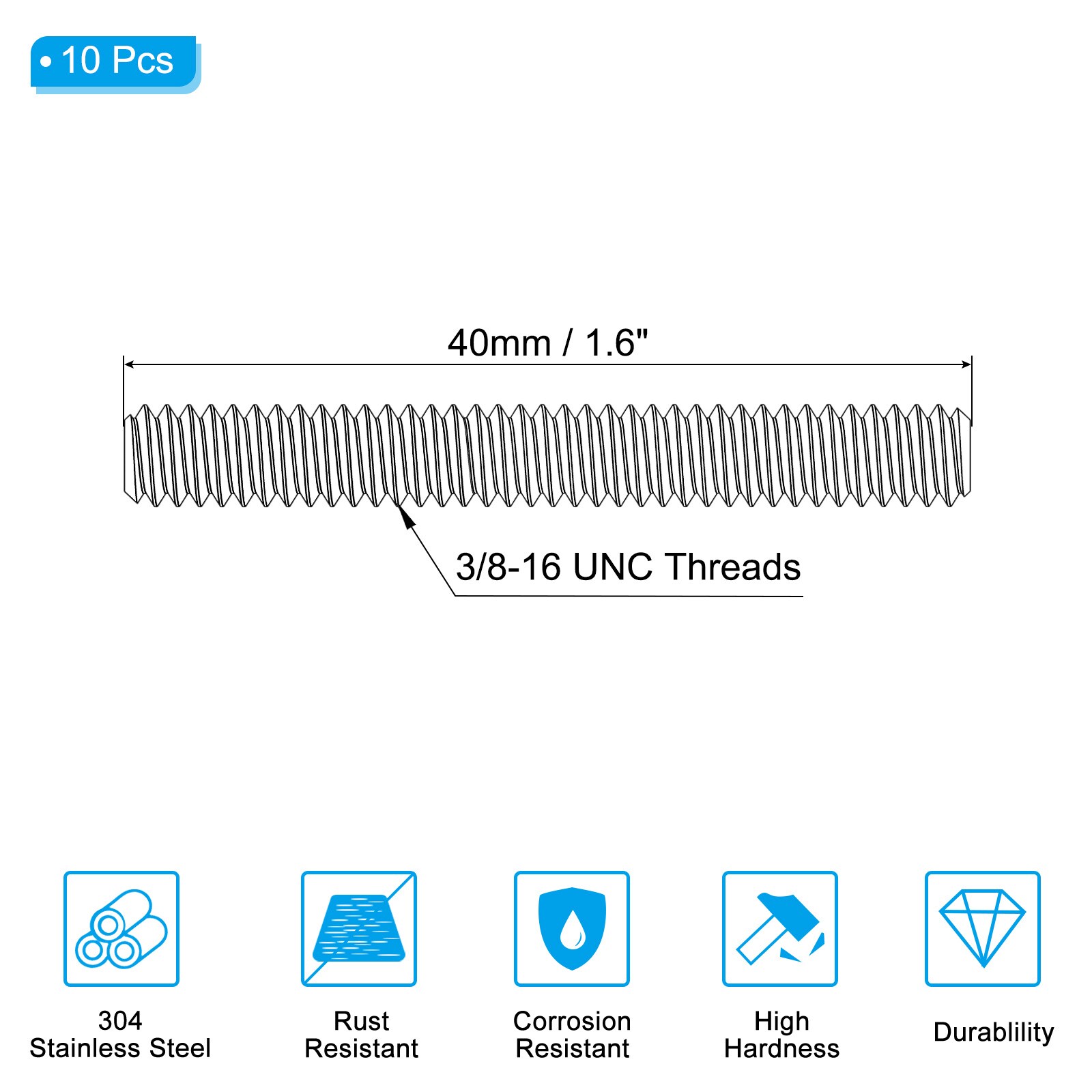 PATIKIL S25072801UX3749 Threaded-Rod - View #2