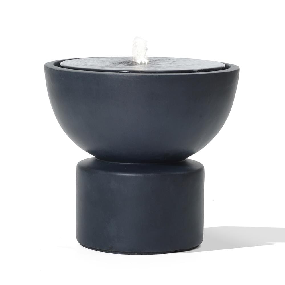 LuxenHome WHF1959 18.7-in H Resin Tiered Outdoor Fountain Pump Included