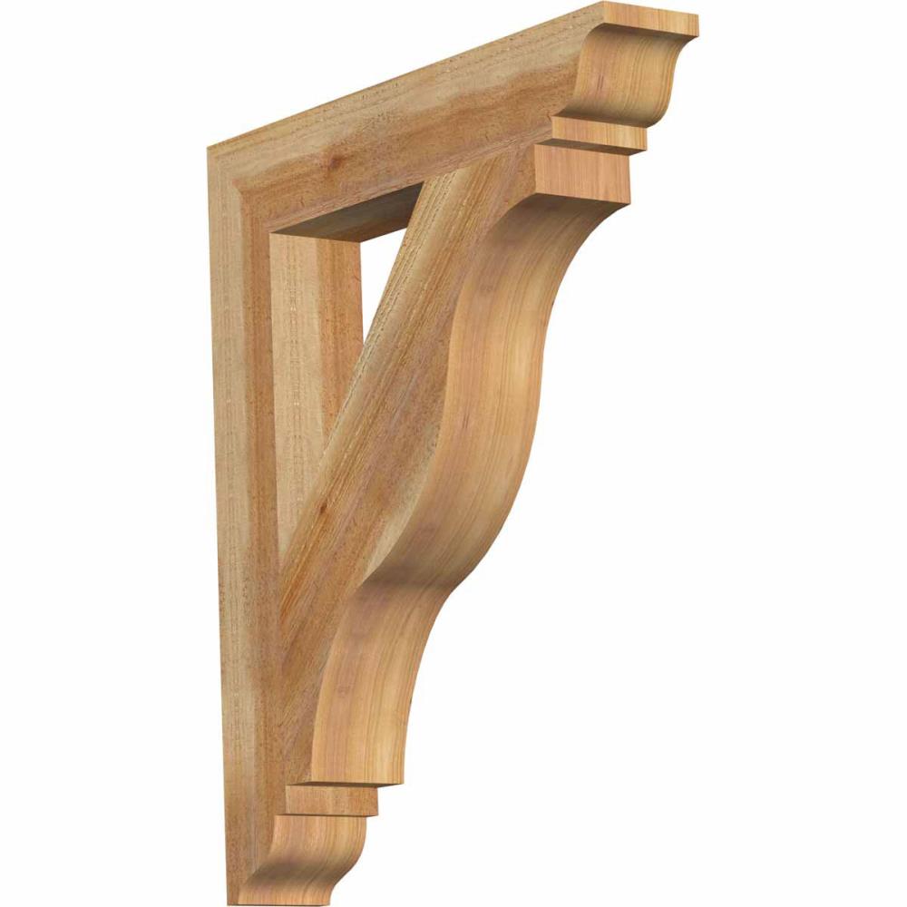 Ekena Millwork BKT04X24X28FST01RWR Funston traditional rough sawn 4-in x 24-in x 28-in Western red cedar Brown Wood Standard bracket