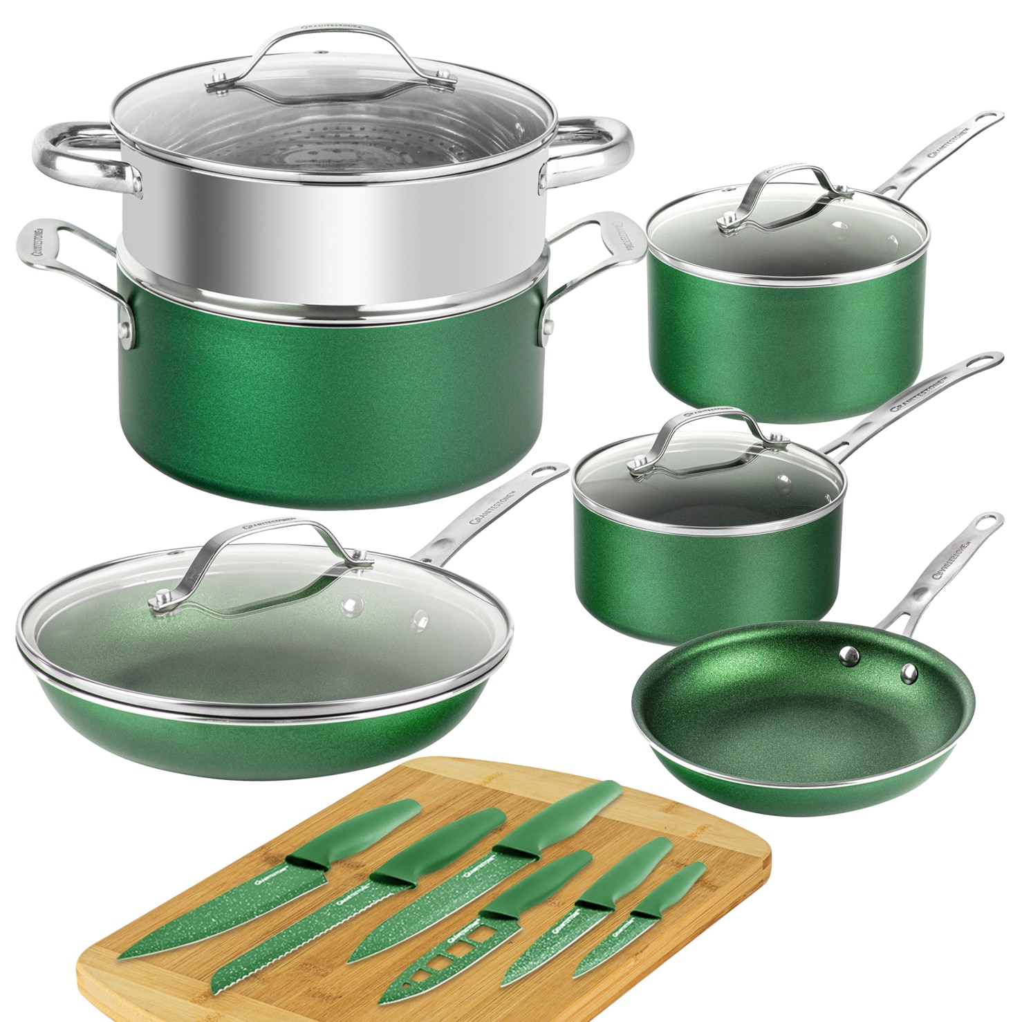 Granitestone Emerald 10-Piece Non-Stick Cookware Set