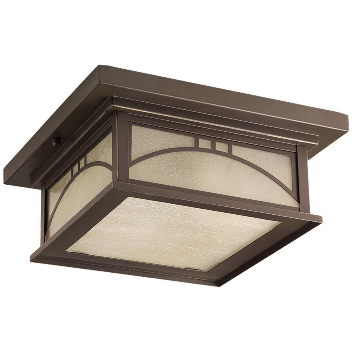 Antique Bronze 2-Light Geometric Flush Mount Ceiling Fixture
