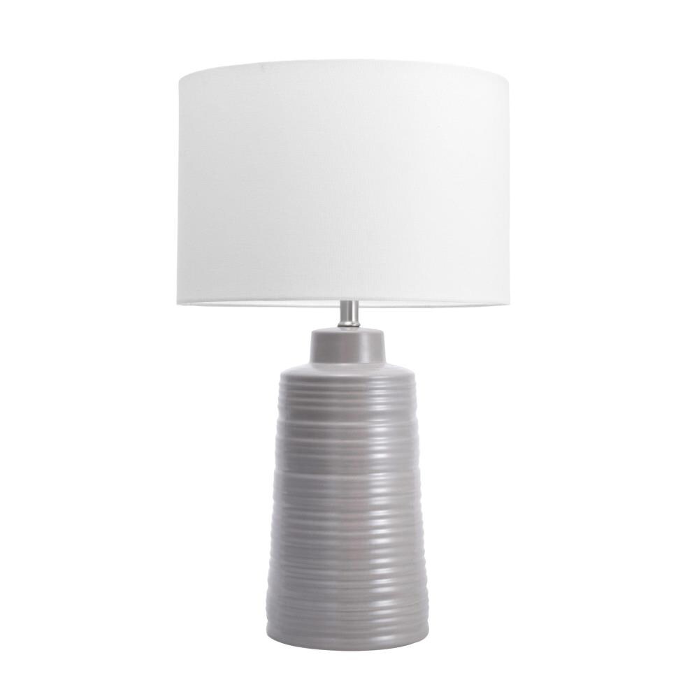 nuLOOM NPT25AA 27-in Light Gray On/Off switch Table Lamp with Linen Shade