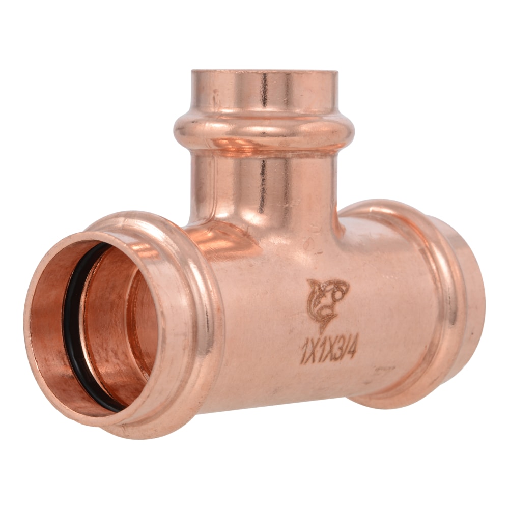SharkBite 1-in x 1-in x 3/4-in Copper Press Reducing Tee (5-Pack)