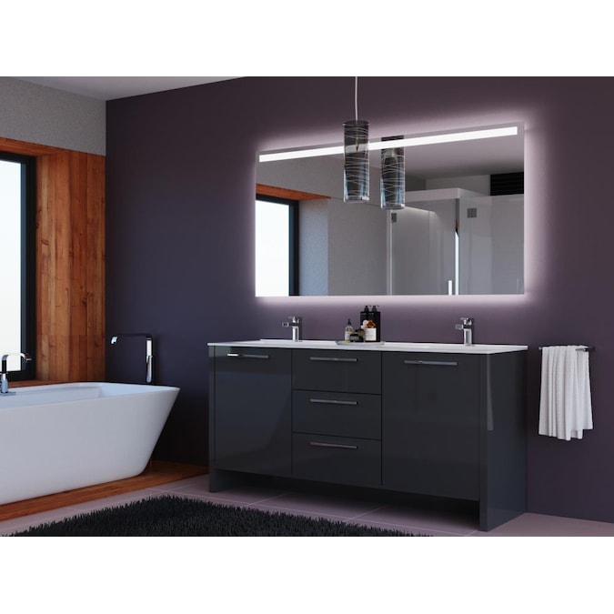 Gray Double Sink Bathroom Vanity, Modern Sink Vanity