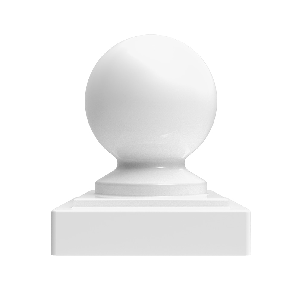 Freedom 4-in W x 4-in L White Decorative Metal Fence Post Cap- Fits Common Post Measurement: 4-in x 4-in