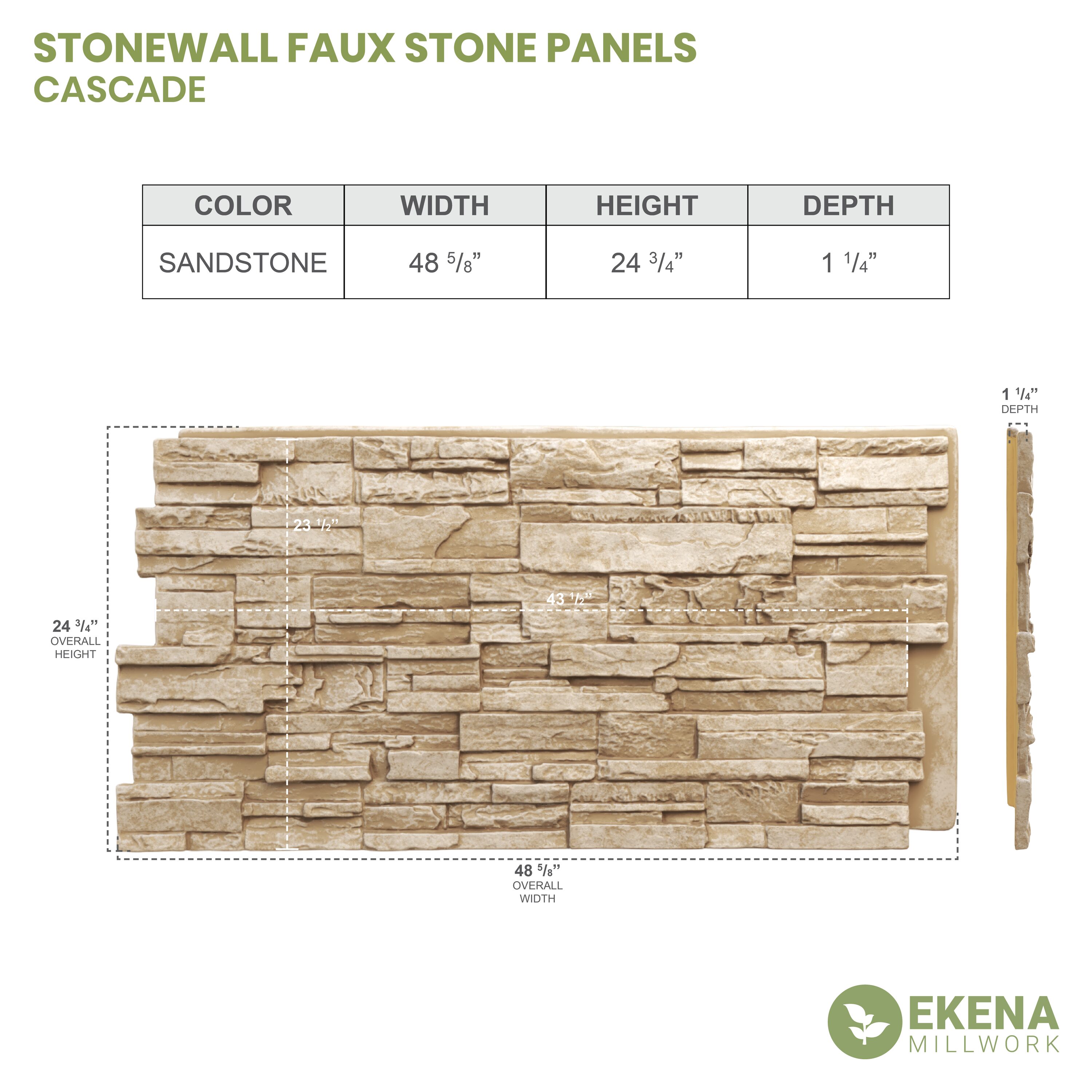 Ekena Millwork PNU24X48CASD Stone-Veneer - View #18
