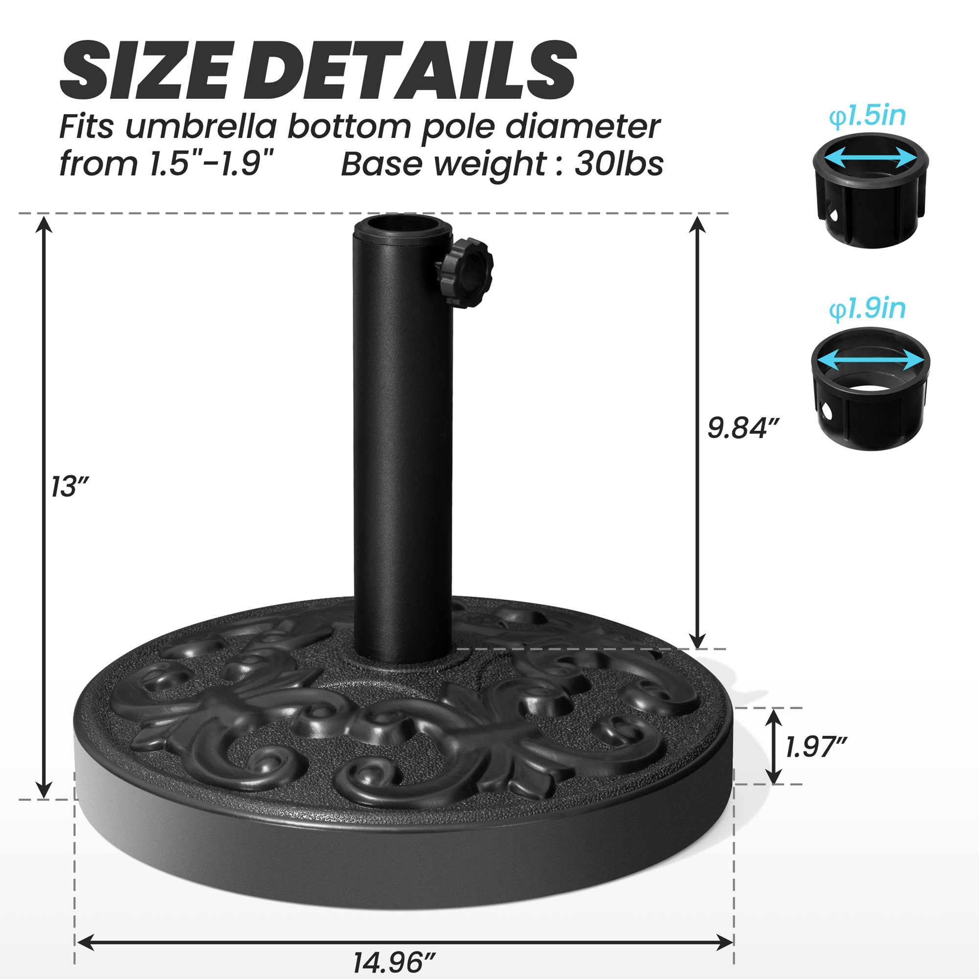 Crestlive Products CL-UB010BLK Umbrella-Bases - View #3