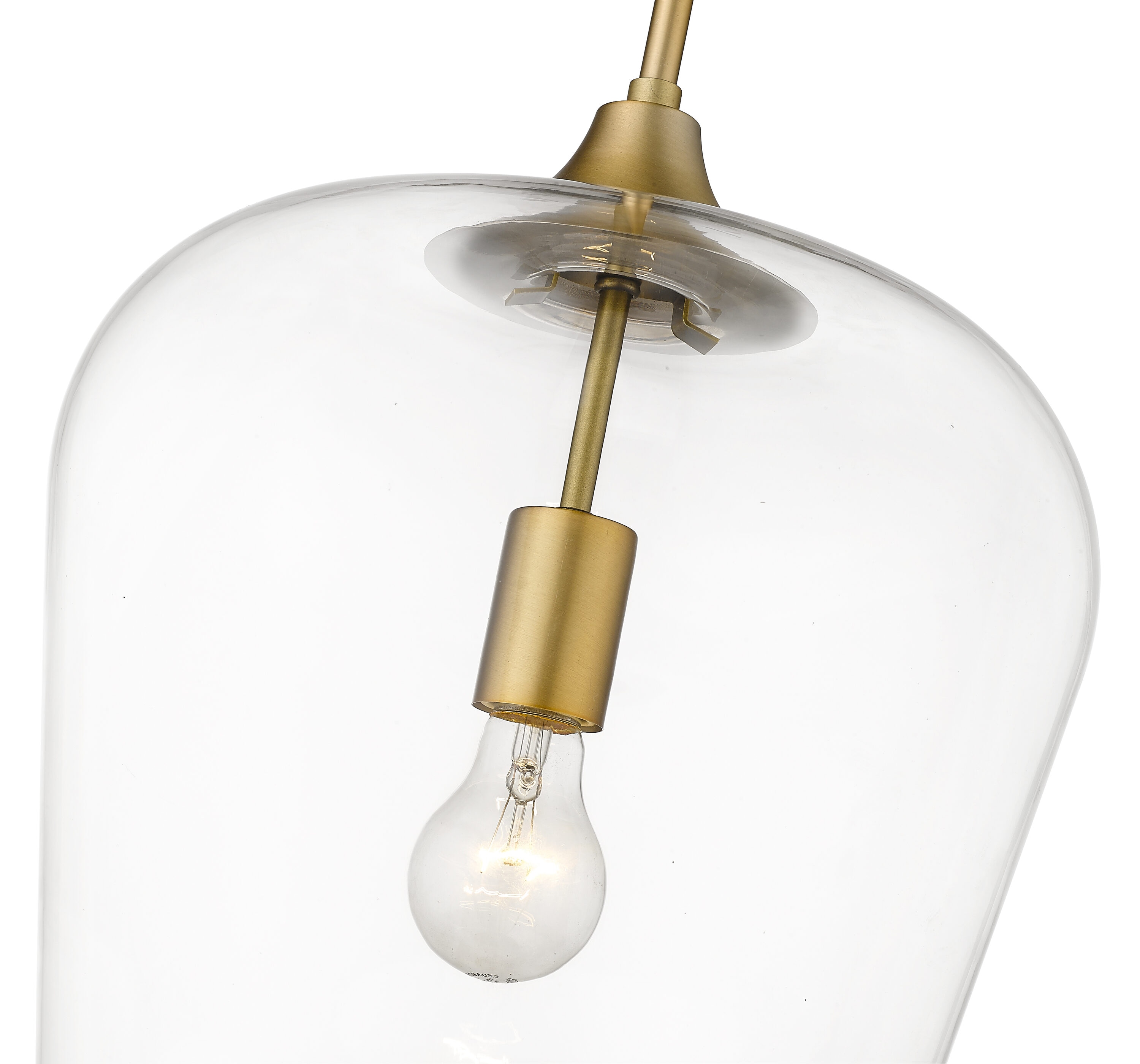 Elegant Olde Brass 1-Light Pendant with Clear Glass Shade