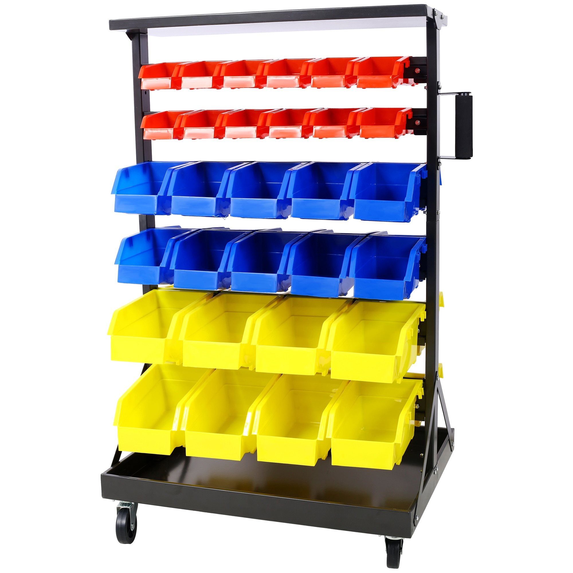 Gaierptone 6 -Tier Black Metal Storage bin rack with Solid Shelves ( 26-in W x 20.5-in D x 42.5-in H )