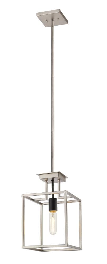 Z-Lite 456MP-BN-BK Quadra 1 -Light Brushed Nickel + Black Modern/contemporary Square Mini Hanging Pendant light