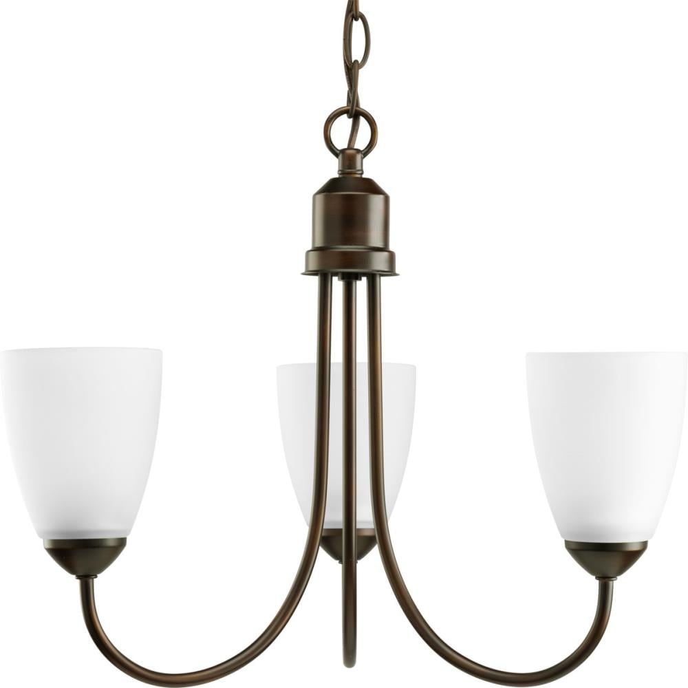 Progress Lighting P4440-20 Gather 3 -Light Antique Bronze Transitional For Use in Bedrooms, Dining Rooms, Foyers, Kitchens, Living Rooms Chandelier