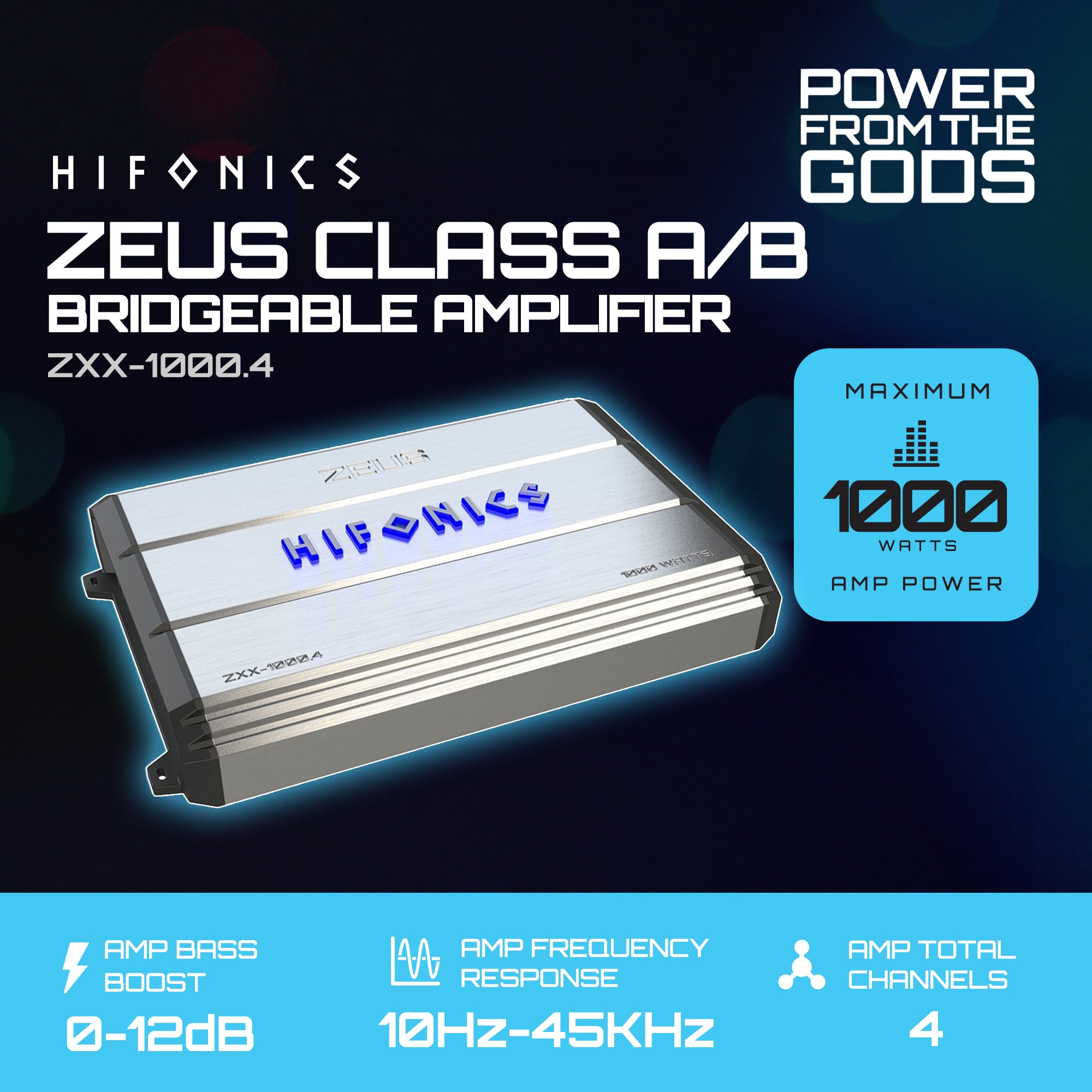 Hifonics Zeus 3200W Max Class D Monoblock Car Audio Amp and Bass